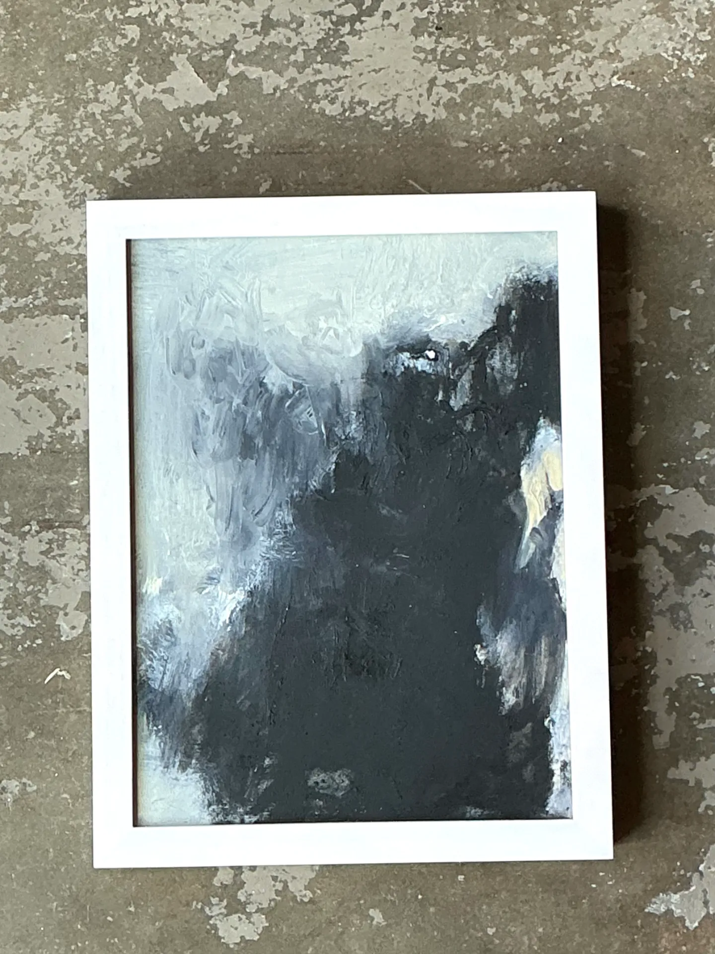 Vintage Black and White Abstract Expressionist Painting — additional photo 7