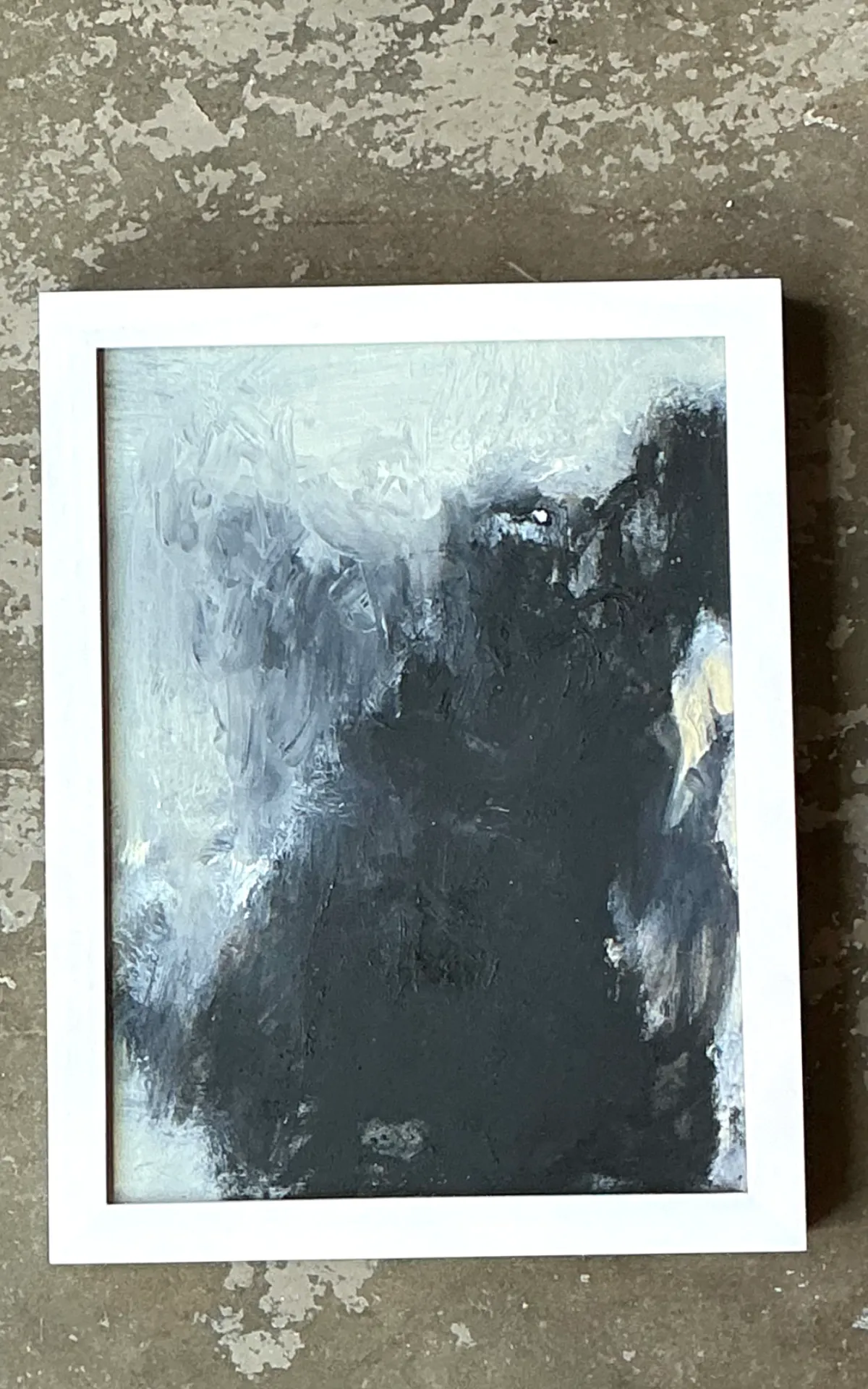 Vintage Black and White Abstract Expressionist Painting — additional photo 7