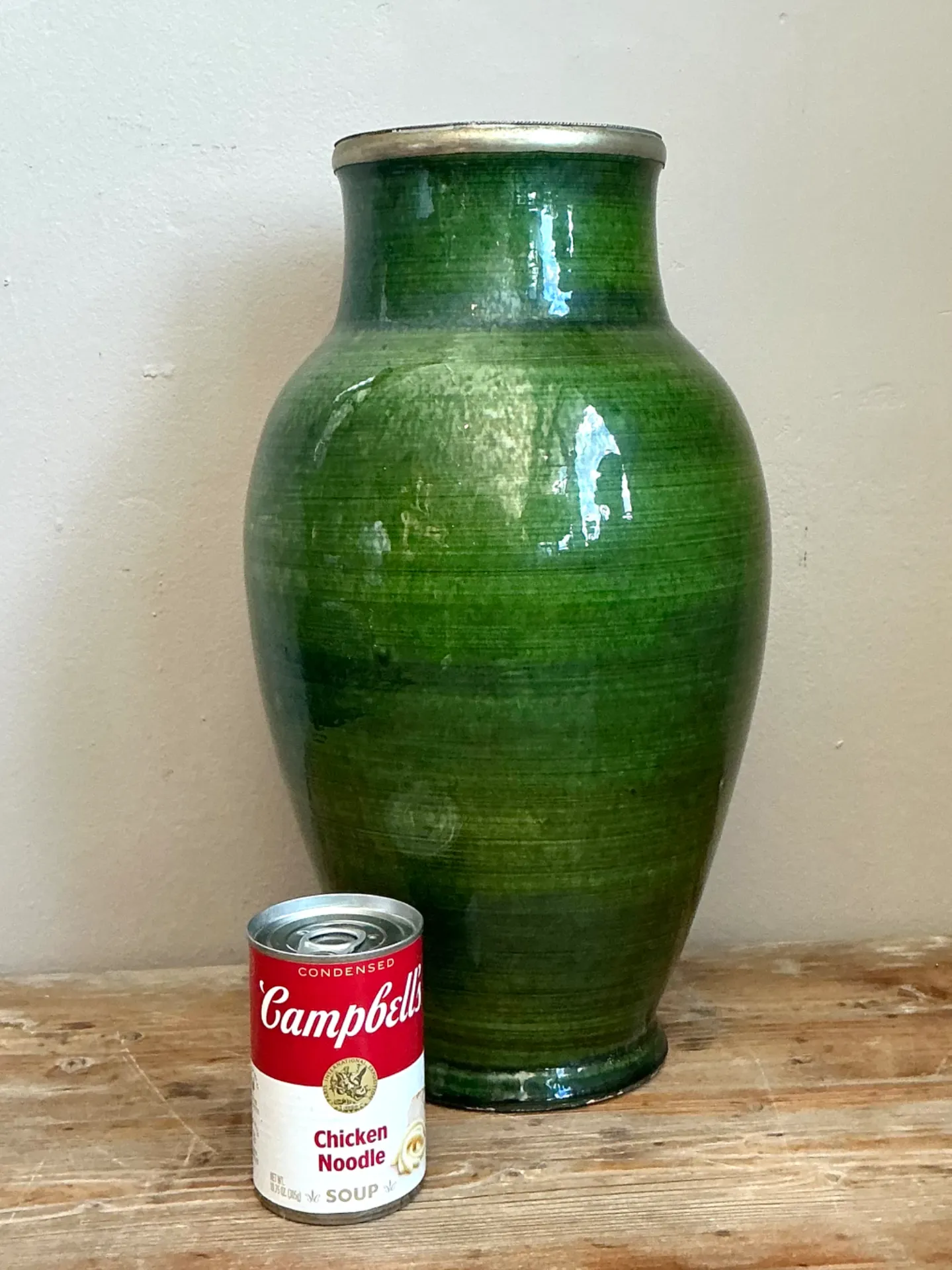 Vintage Green Glazed Ceramic Vase — additional photo 3