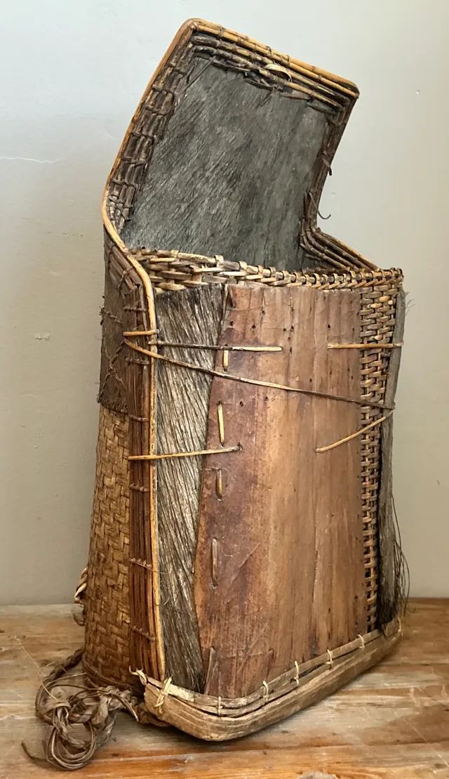 Vintage Woven Wood and Fiber Backpack — additional photo 3