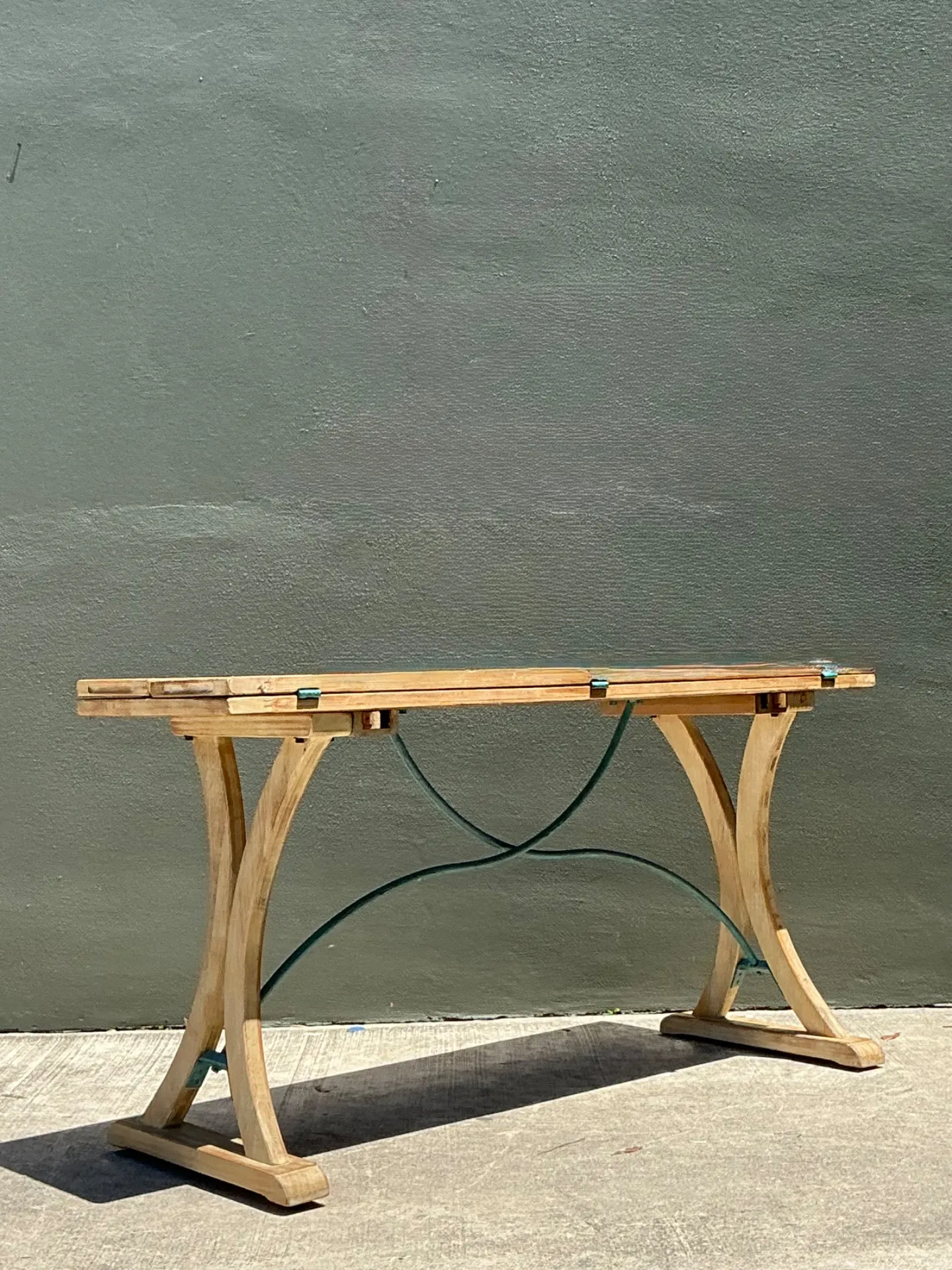 Vintage Wood and Metal Extendable Console Table — additional photo 5