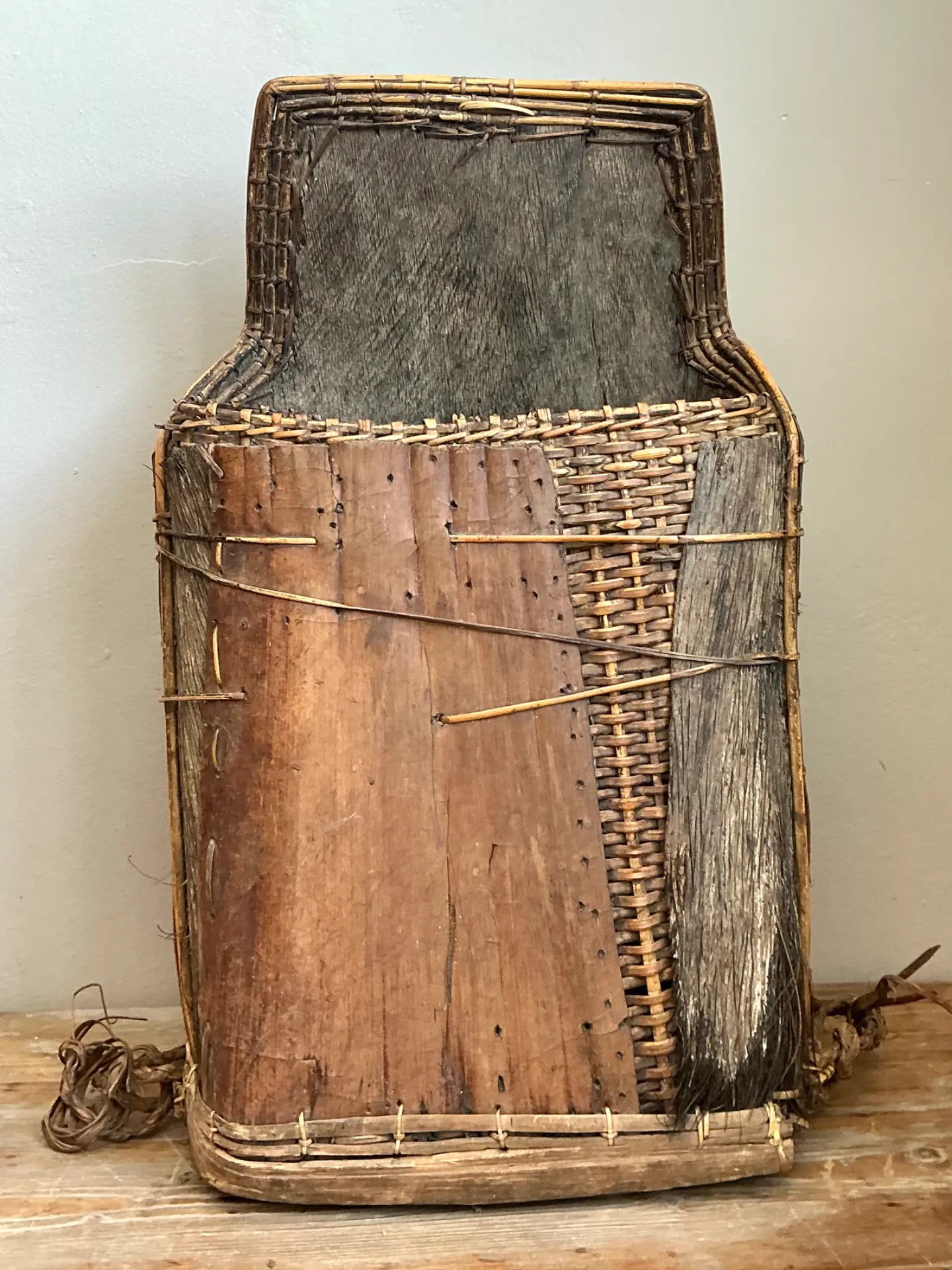 Vintage Woven Wood and Fiber Backpack — additional photo 7