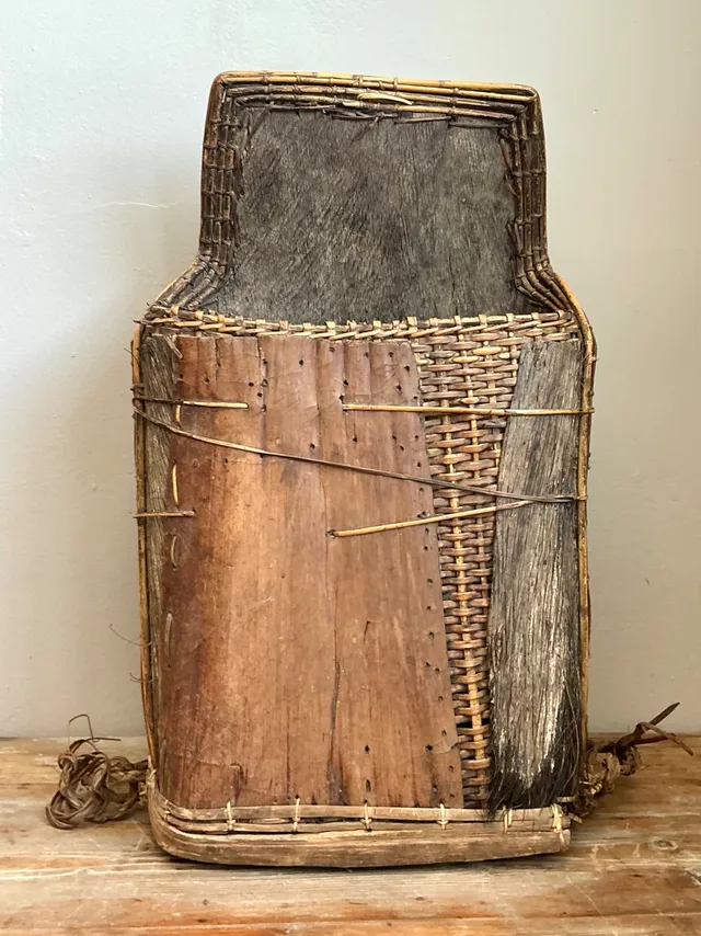 Vintage Woven Wood and Fiber Backpack — additional photo 4