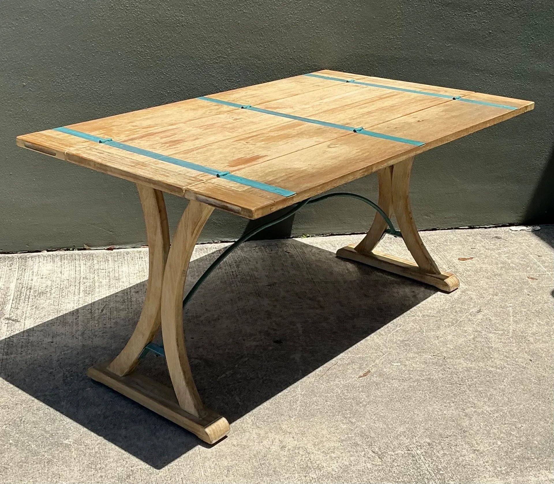 Vintage Wood and Metal Extendable Console Table — additional photo 1