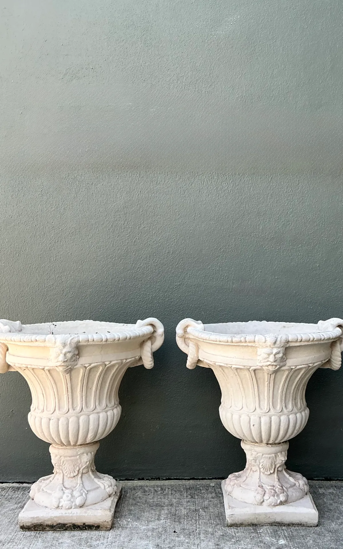 Vintage Carved Stone Urns - Pair — additional photo 7
