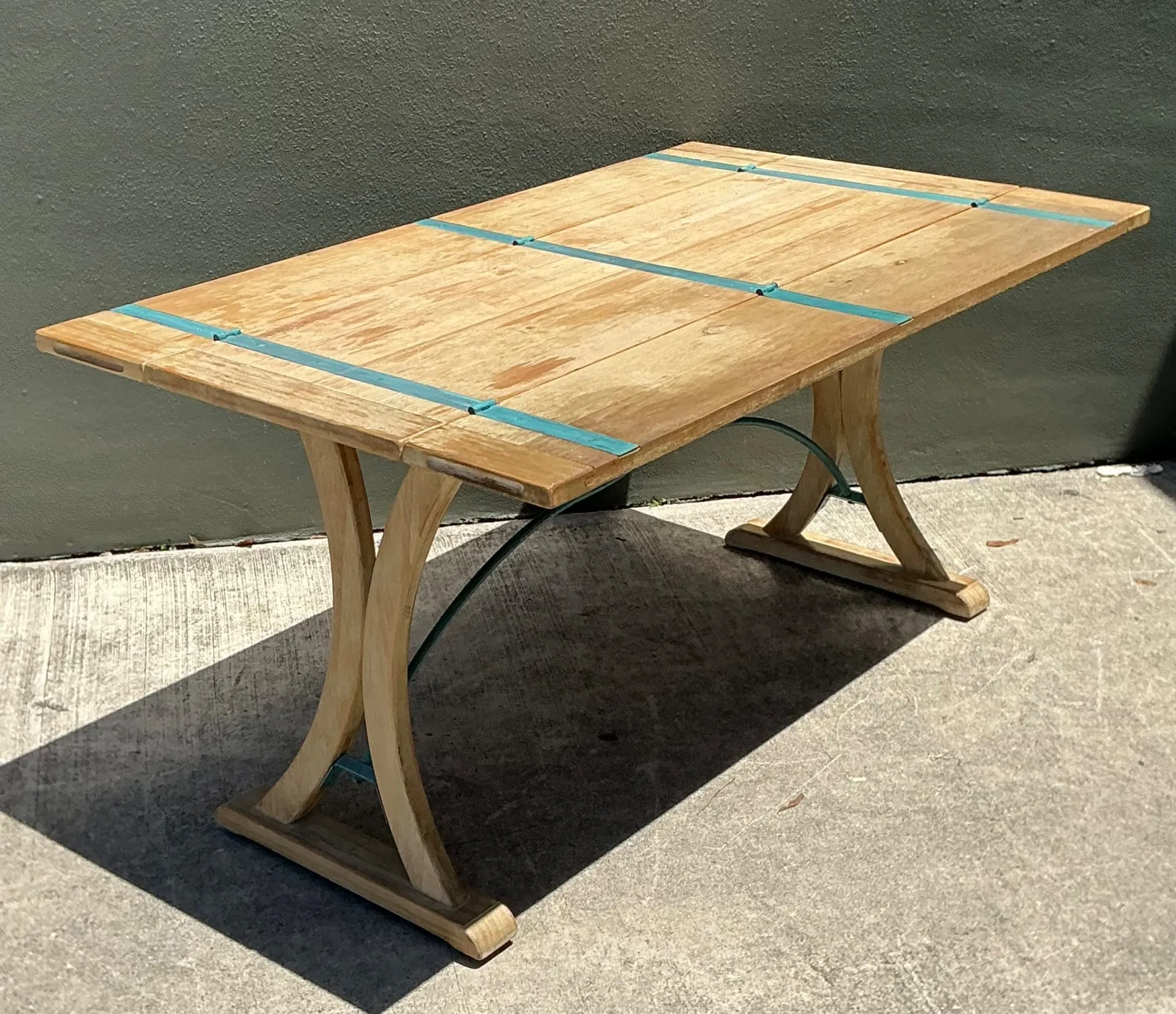 Vintage Wood and Metal Extendable Console Table — additional photo 7
