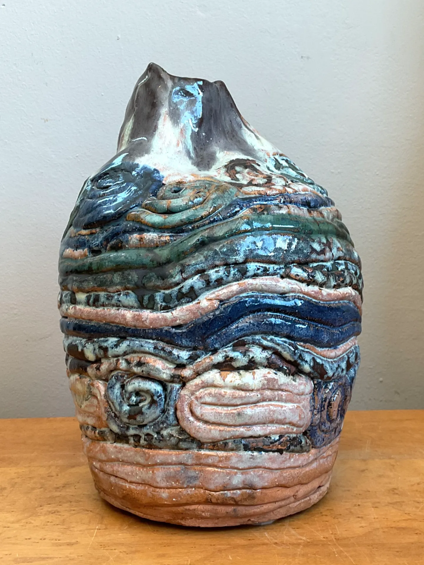 Vintage Abstract Ceramic Coil Vase — additional photo 2