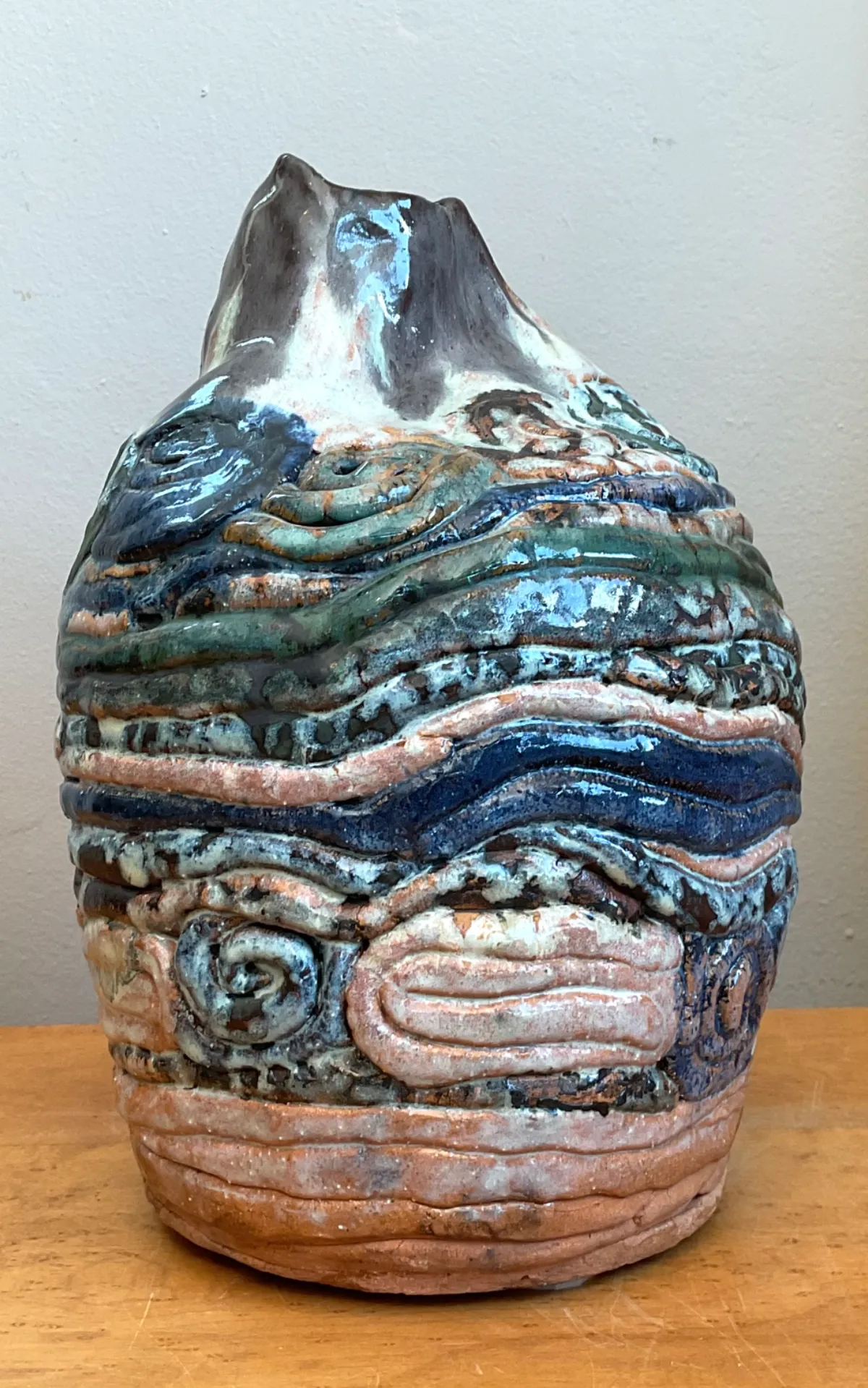 Vintage Abstract Ceramic Coil Vase — additional photo 2