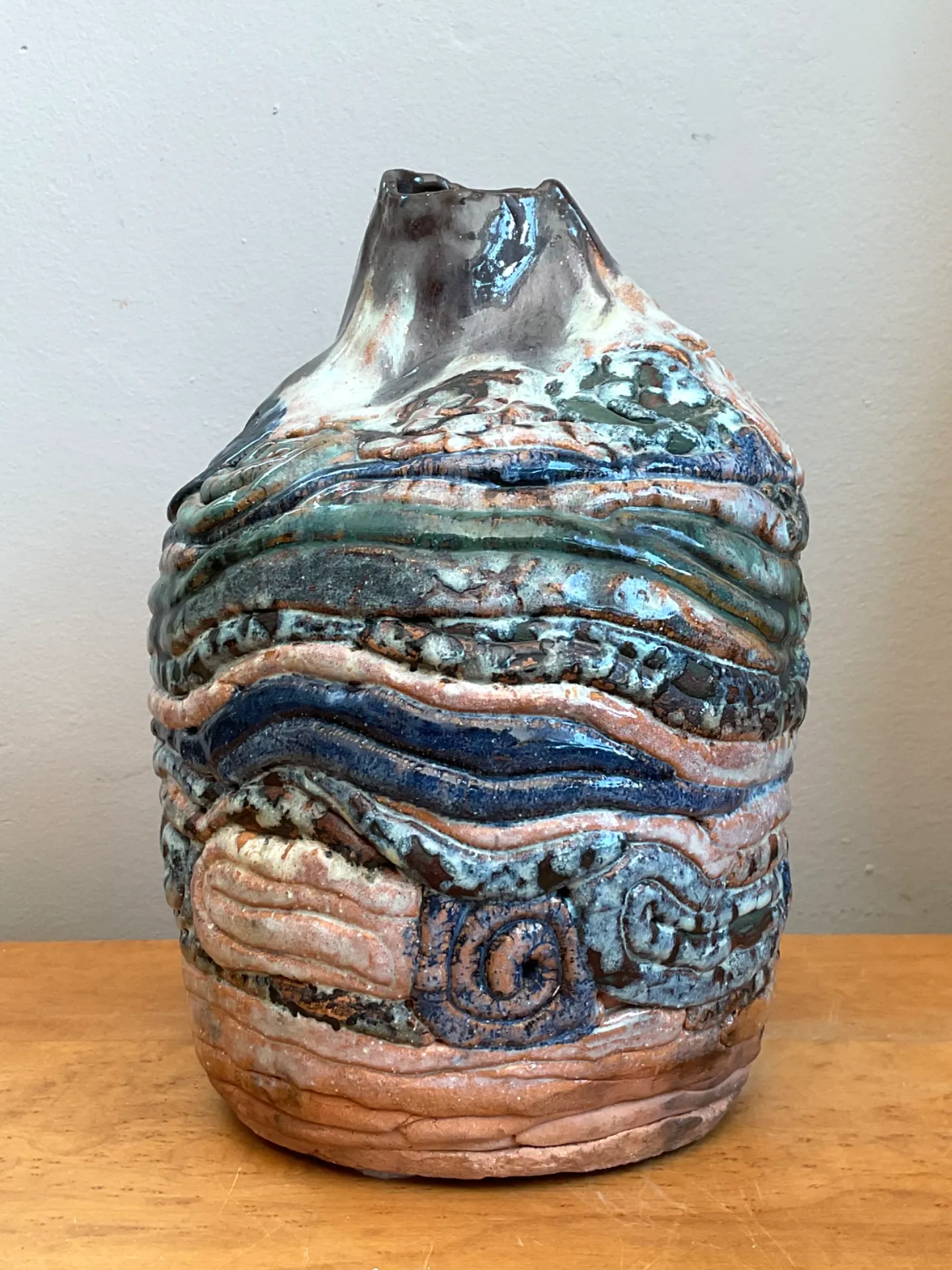 Vintage Abstract Ceramic Coil Vase — additional photo 6