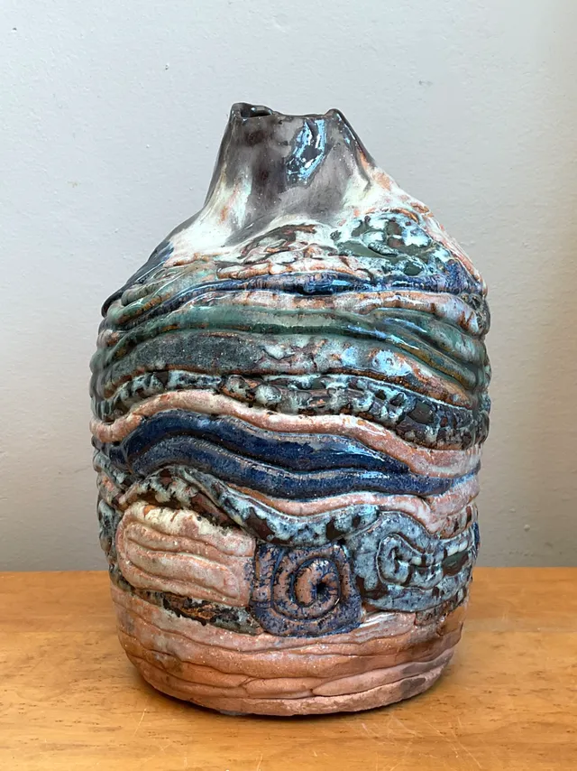 Vintage Abstract Ceramic Coil Vase — additional photo 6