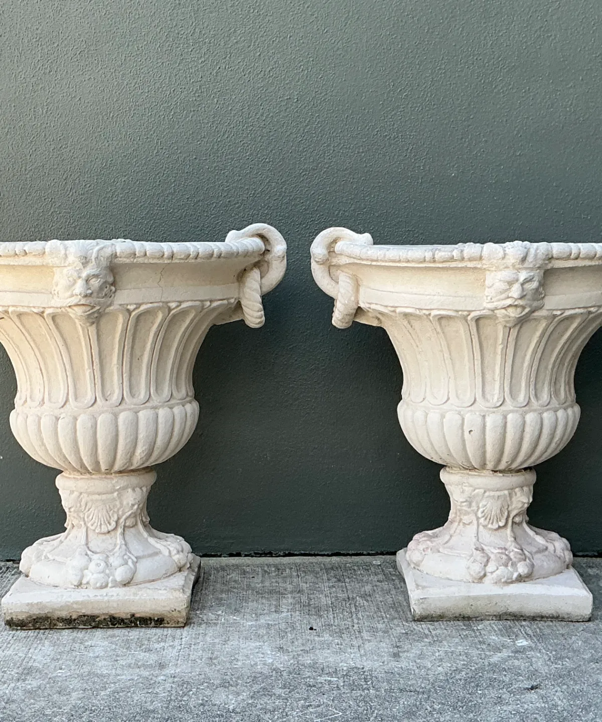 Vintage Carved Stone Urns - Pair — additional photo 2
