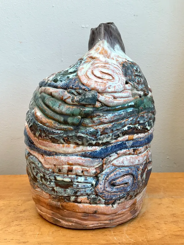 Vintage Abstract Ceramic Coil Vase — additional photo 5