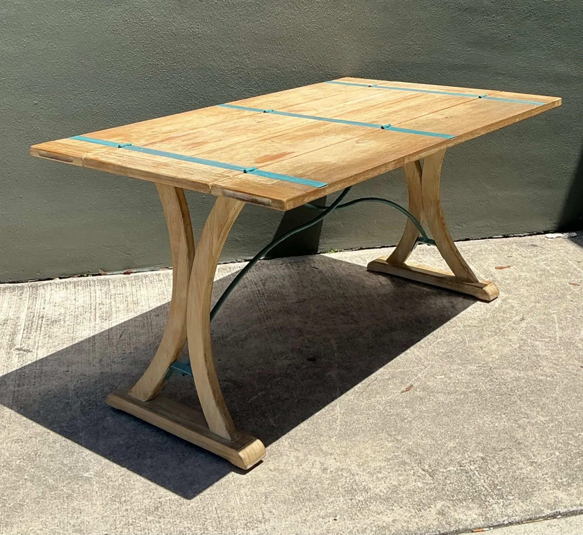 Vintage Wood and Metal Extendable Console Table — additional photo 3