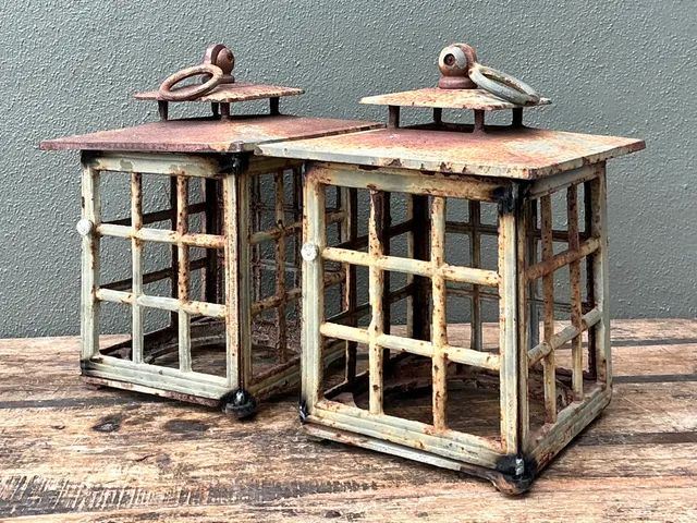 Vintage Rustic Metal Lanterns - A Pair — additional photo 7