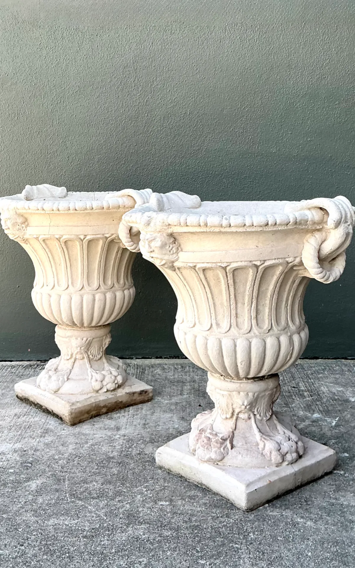 Vintage Carved Stone Urns - Pair — additional photo 4