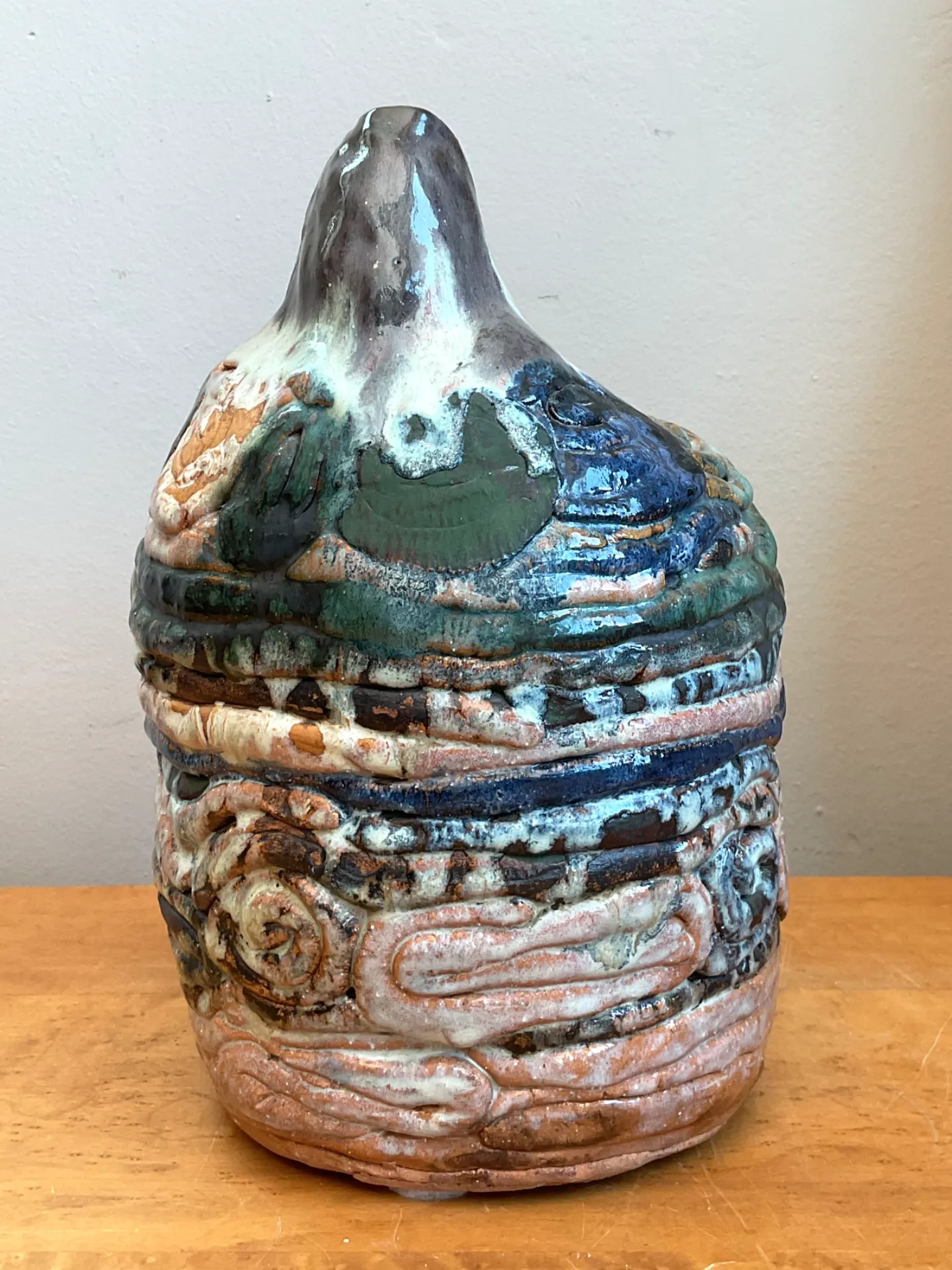 Vintage Abstract Ceramic Coil Vase — additional photo 3