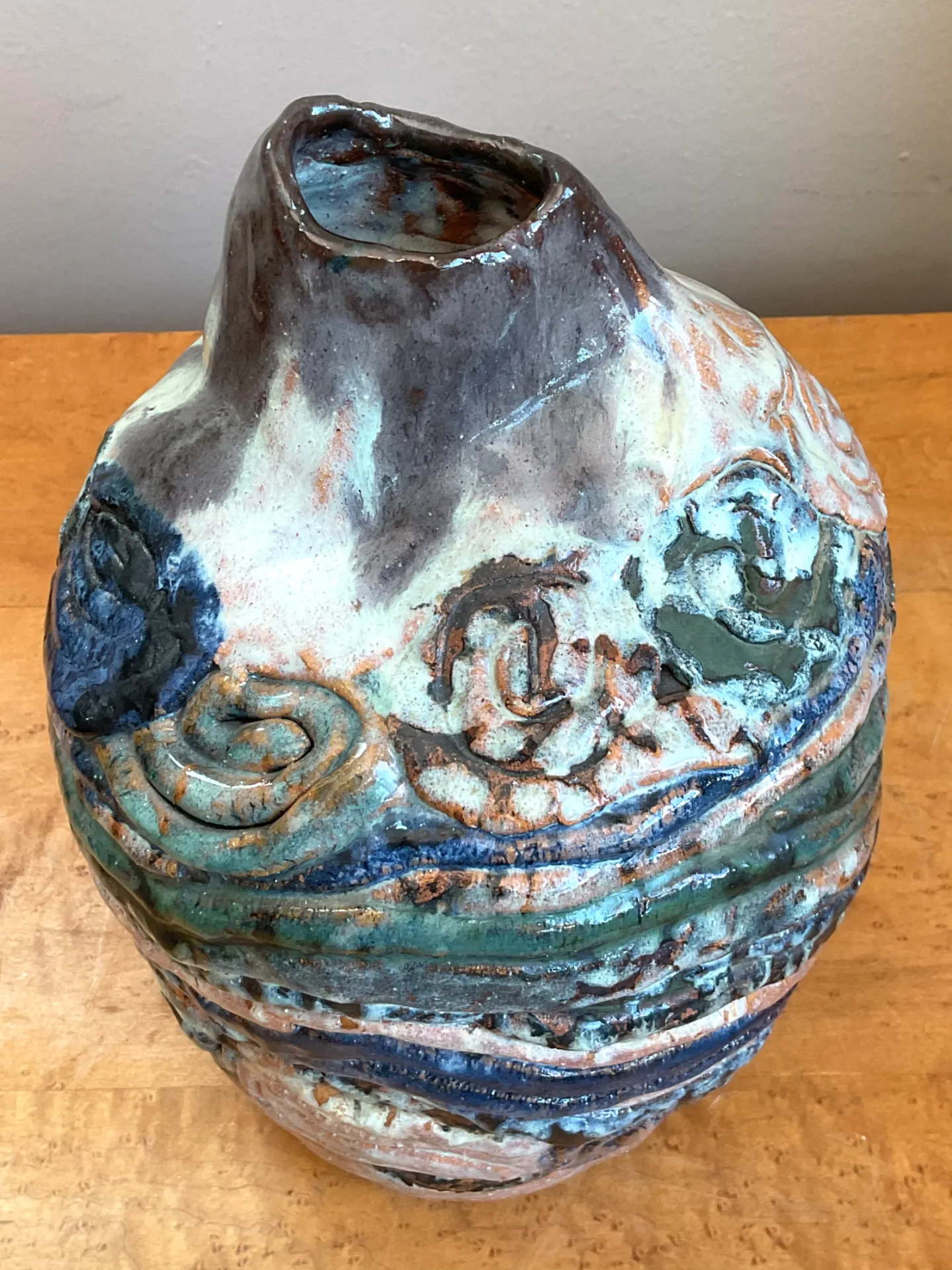 Vintage Abstract Ceramic Coil Vase — additional photo 1