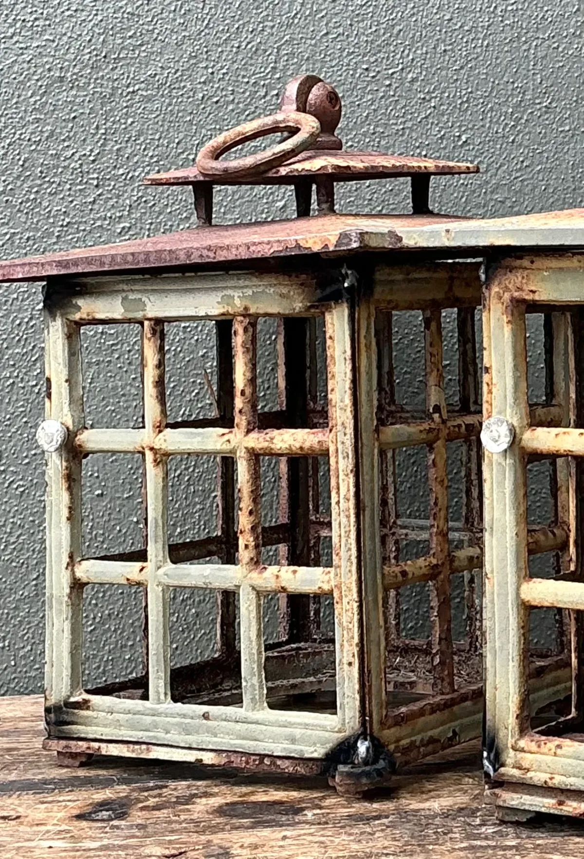 Vintage Rustic Metal Lanterns - A Pair — additional photo 4