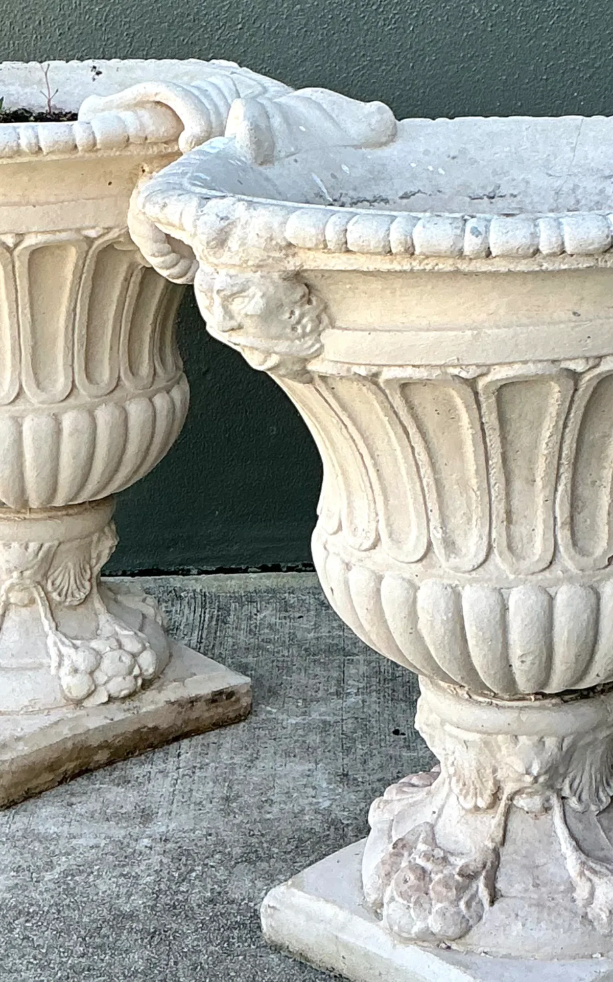 Vintage Carved Stone Urns - Pair — additional photo 3