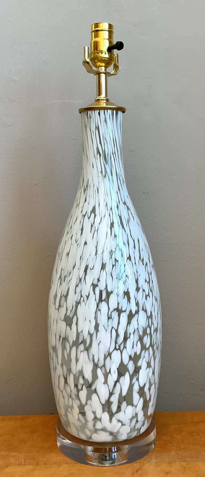 Vintage Speckled Glass Table Lamp — additional photo 1