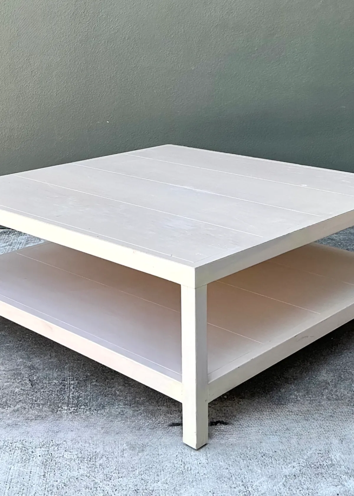 Vintage White Wood Square Coffee Table — additional photo 6