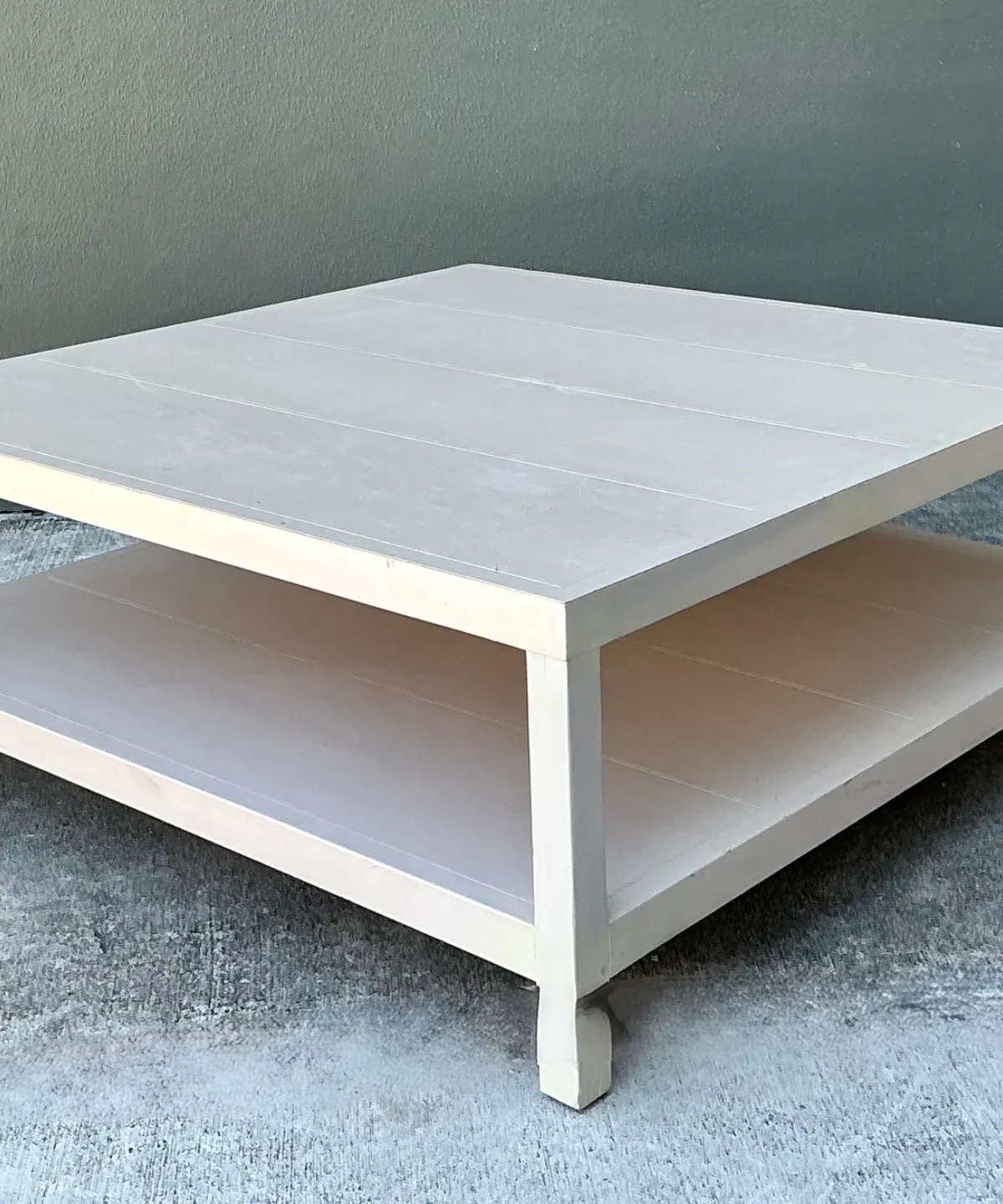 Vintage White Wood Square Coffee Table — additional photo 8