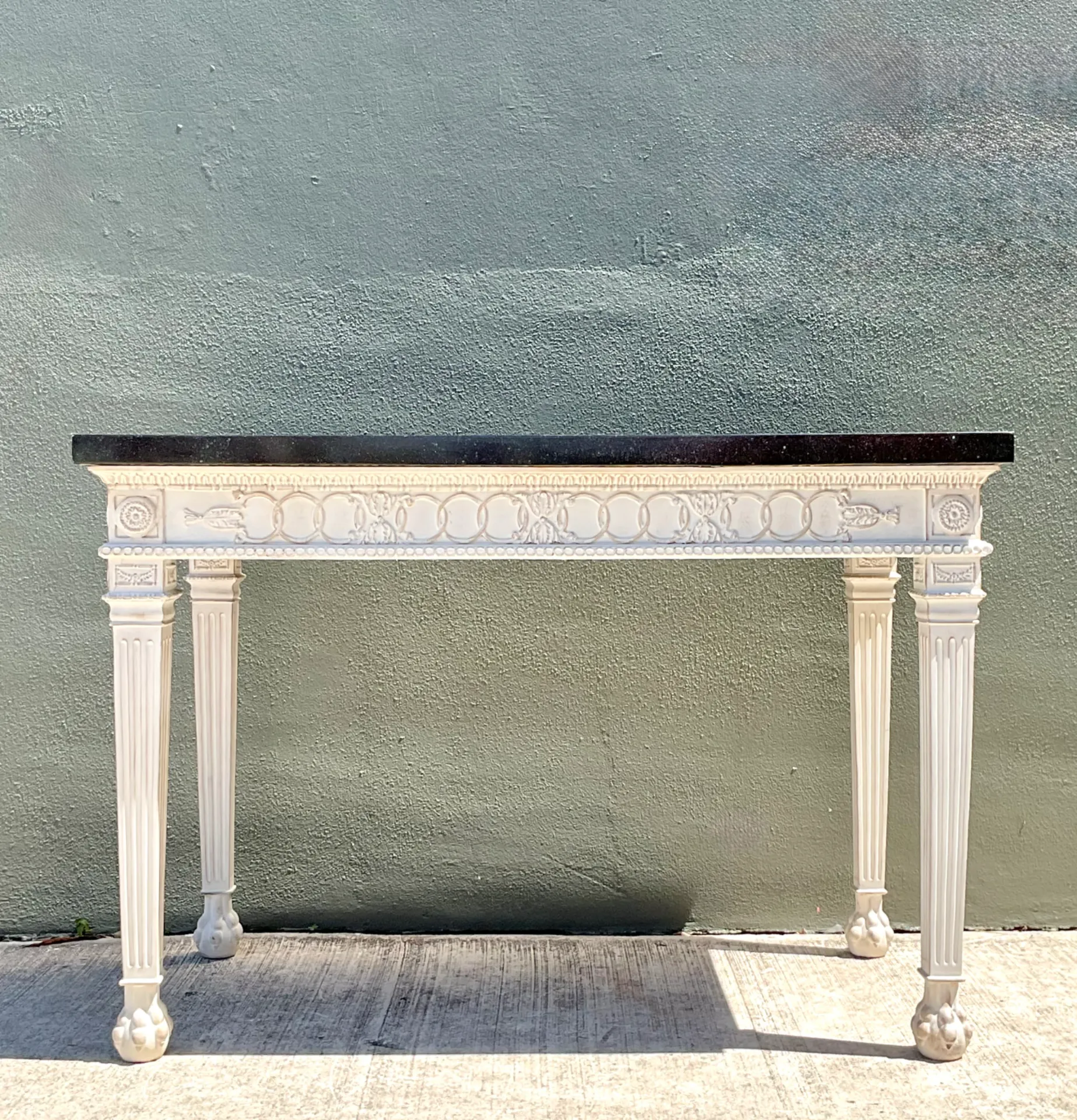 Vintage Stone and Wood Console Table — additional photo 1