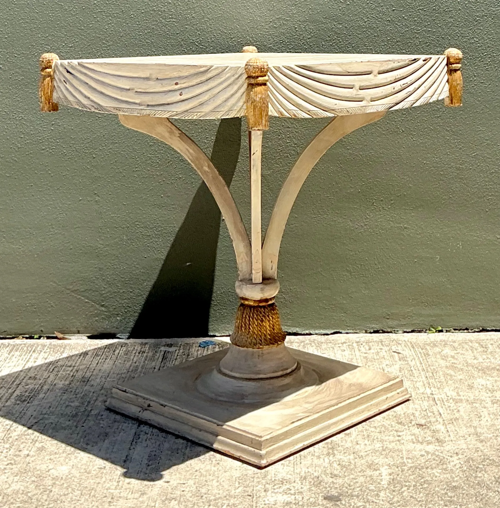 Vintage Carved Tassel Accent Table — additional photo 3