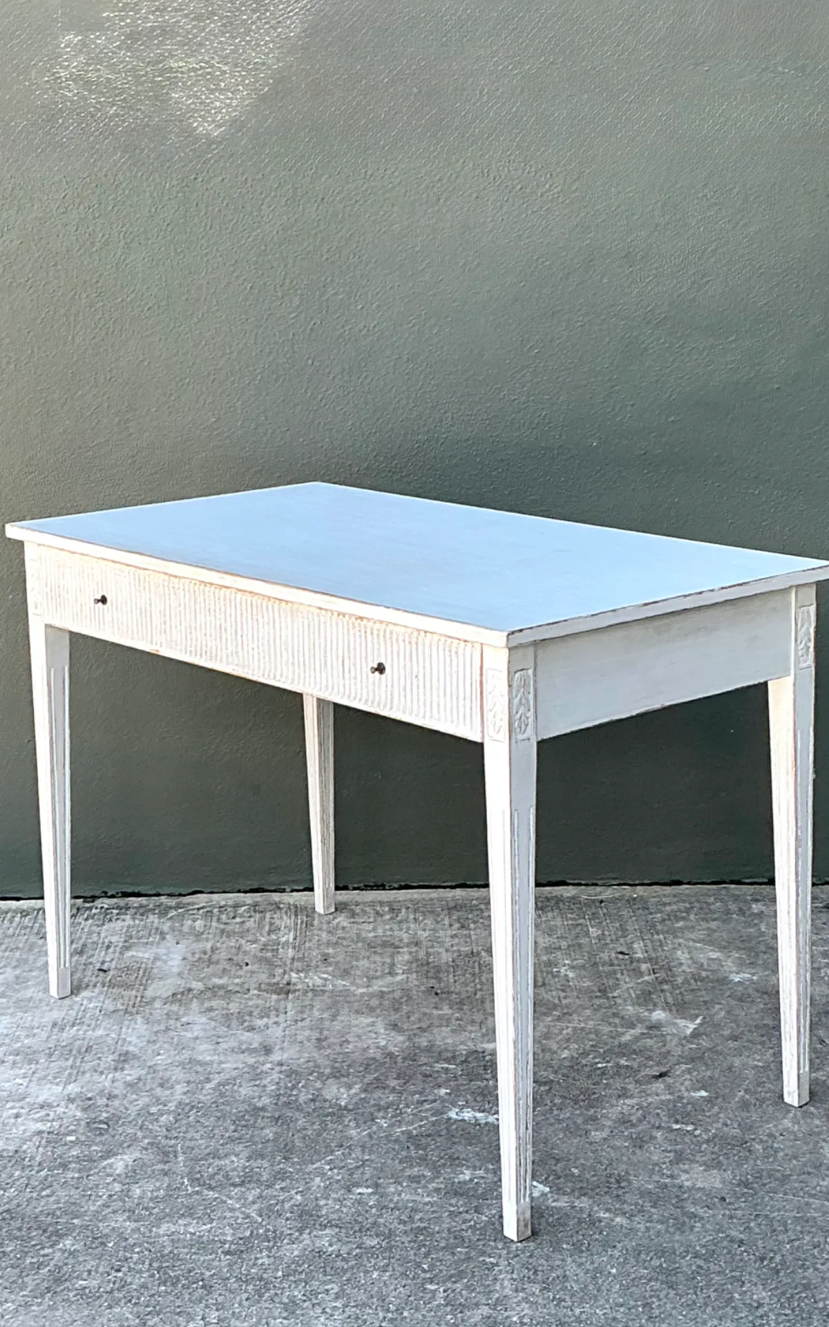 Vintage Painted Wood Writing Desk — additional photo 7