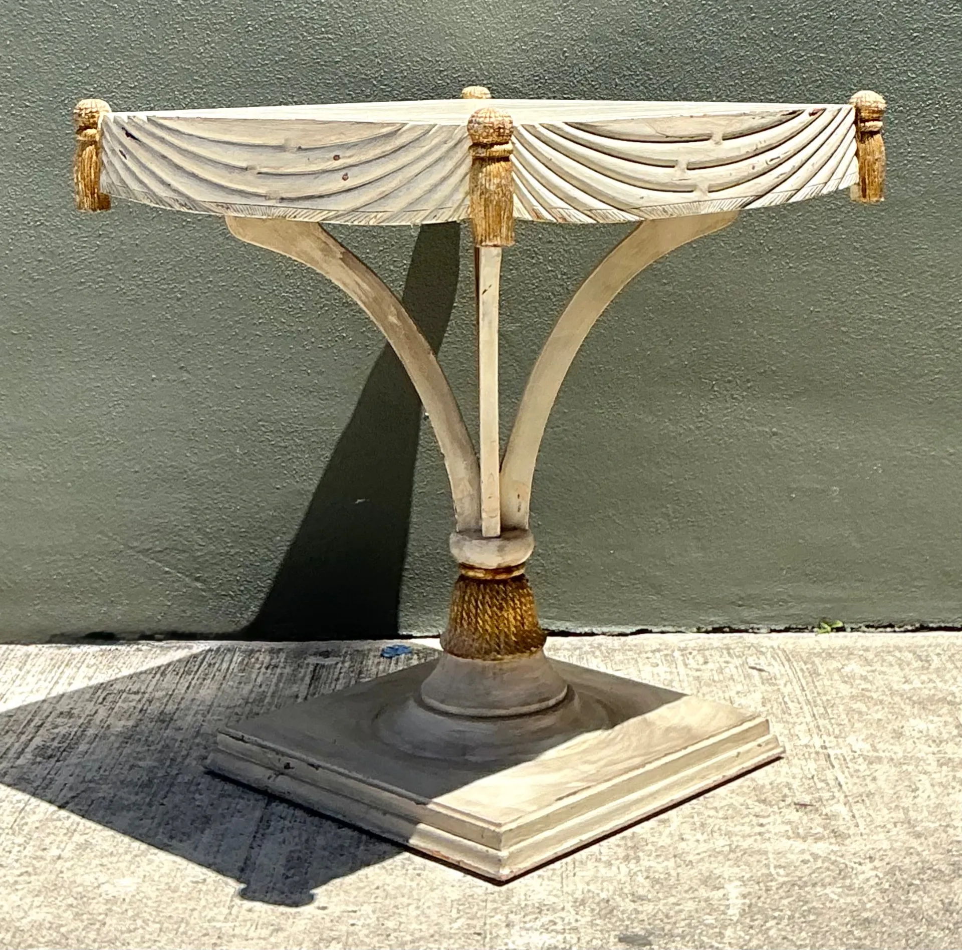 Vintage Carved Tassel Accent Table — additional photo 6