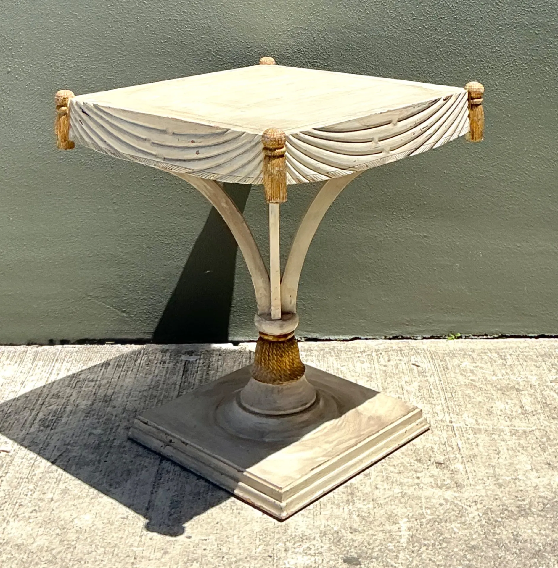 Vintage Carved Tassel Accent Table — additional photo 2