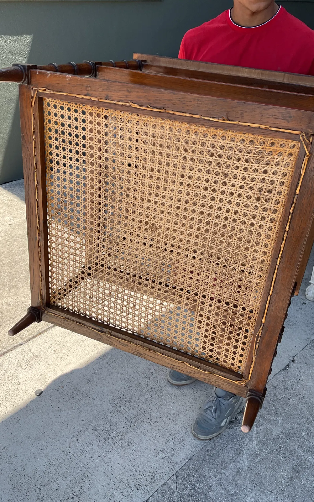 Vintage Wood and Cane Tiered Side Tables — additional photo 6