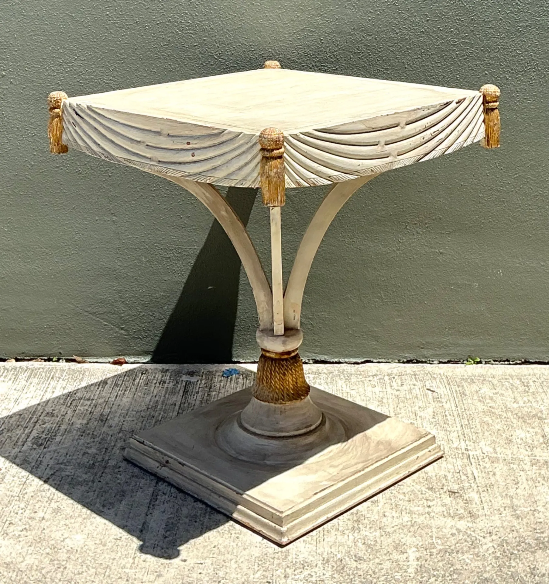 Vintage Carved Tassel Accent Table — additional photo 1