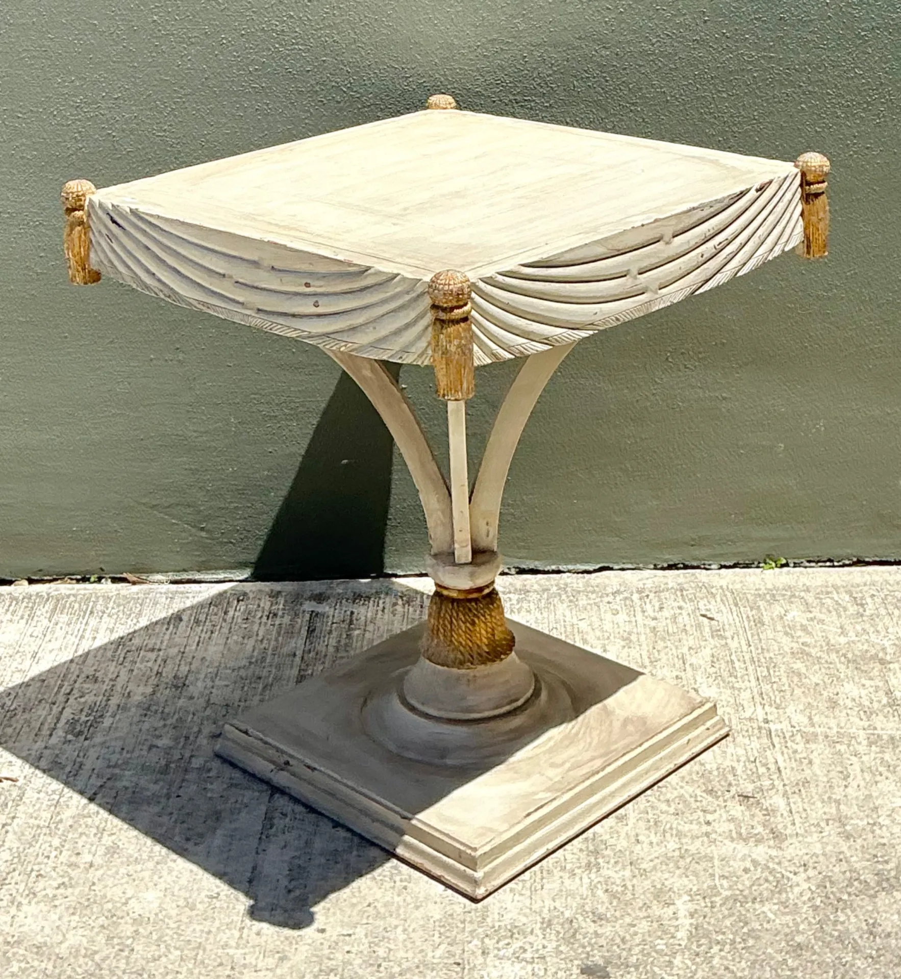 Vintage Carved Tassel Accent Table — additional photo 4