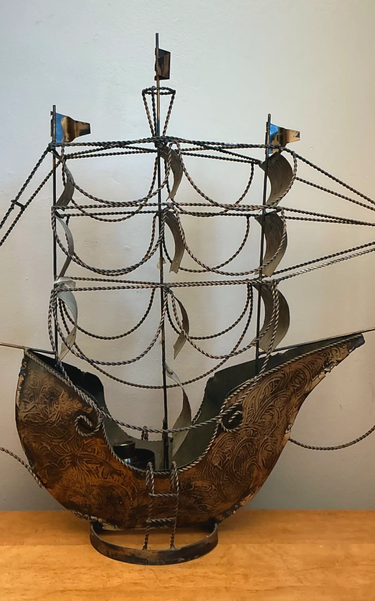 Vintage Monumental Iron Nautical Ship Lamp — additional photo 2