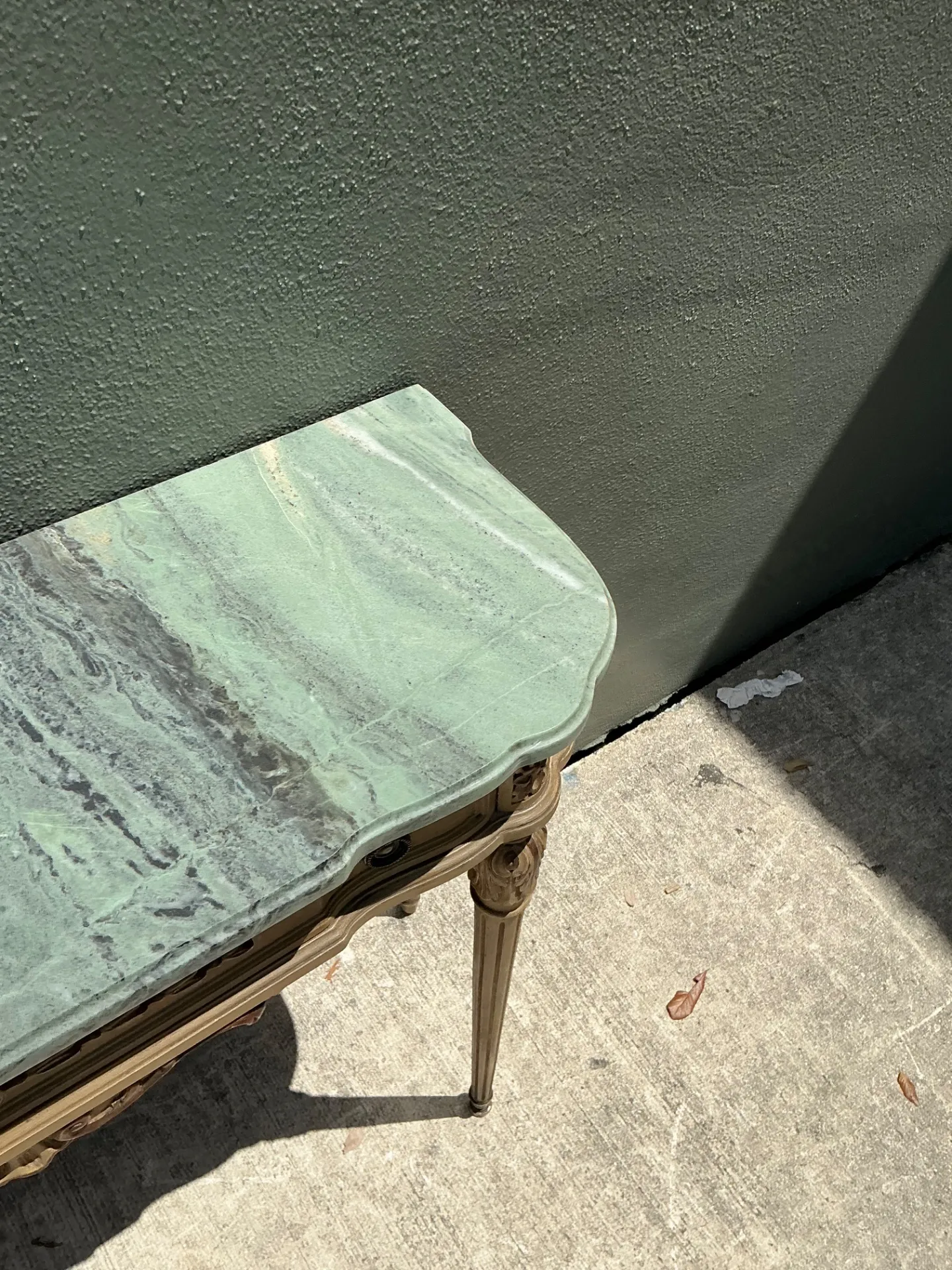 Vintage Marble Top Carved Console Wall Table — additional photo 7