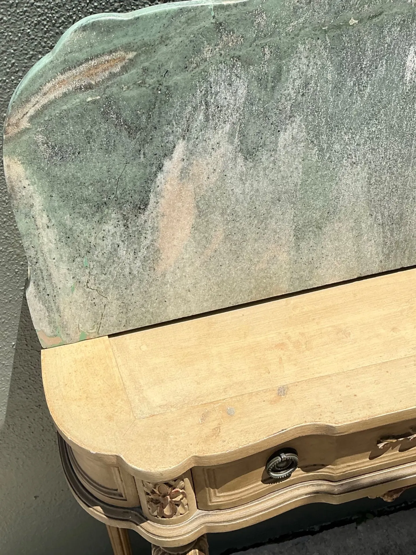 Vintage Marble Top Carved Console Wall Table — additional photo 4
