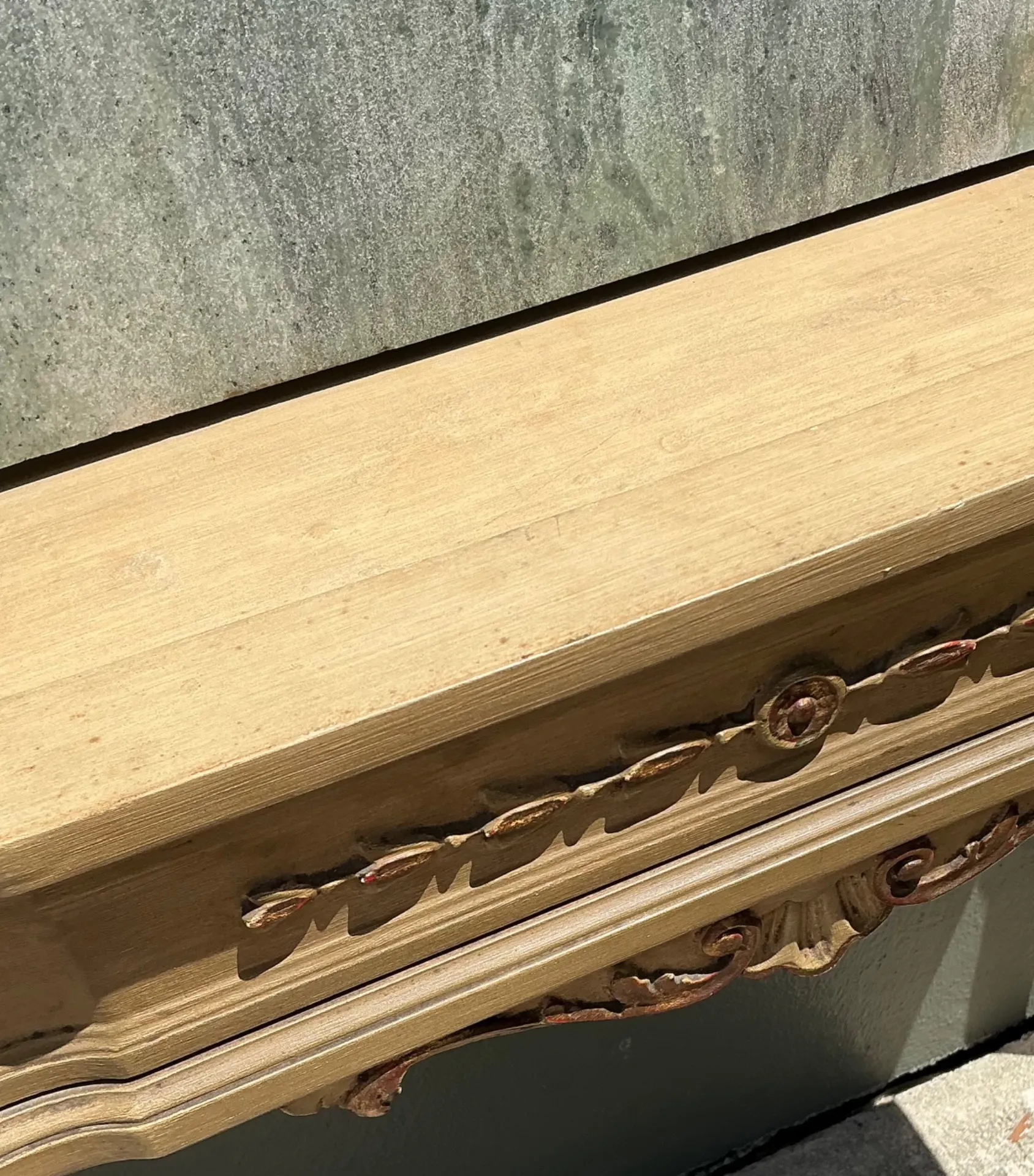 Vintage Marble Top Carved Console Wall Table — additional photo 5