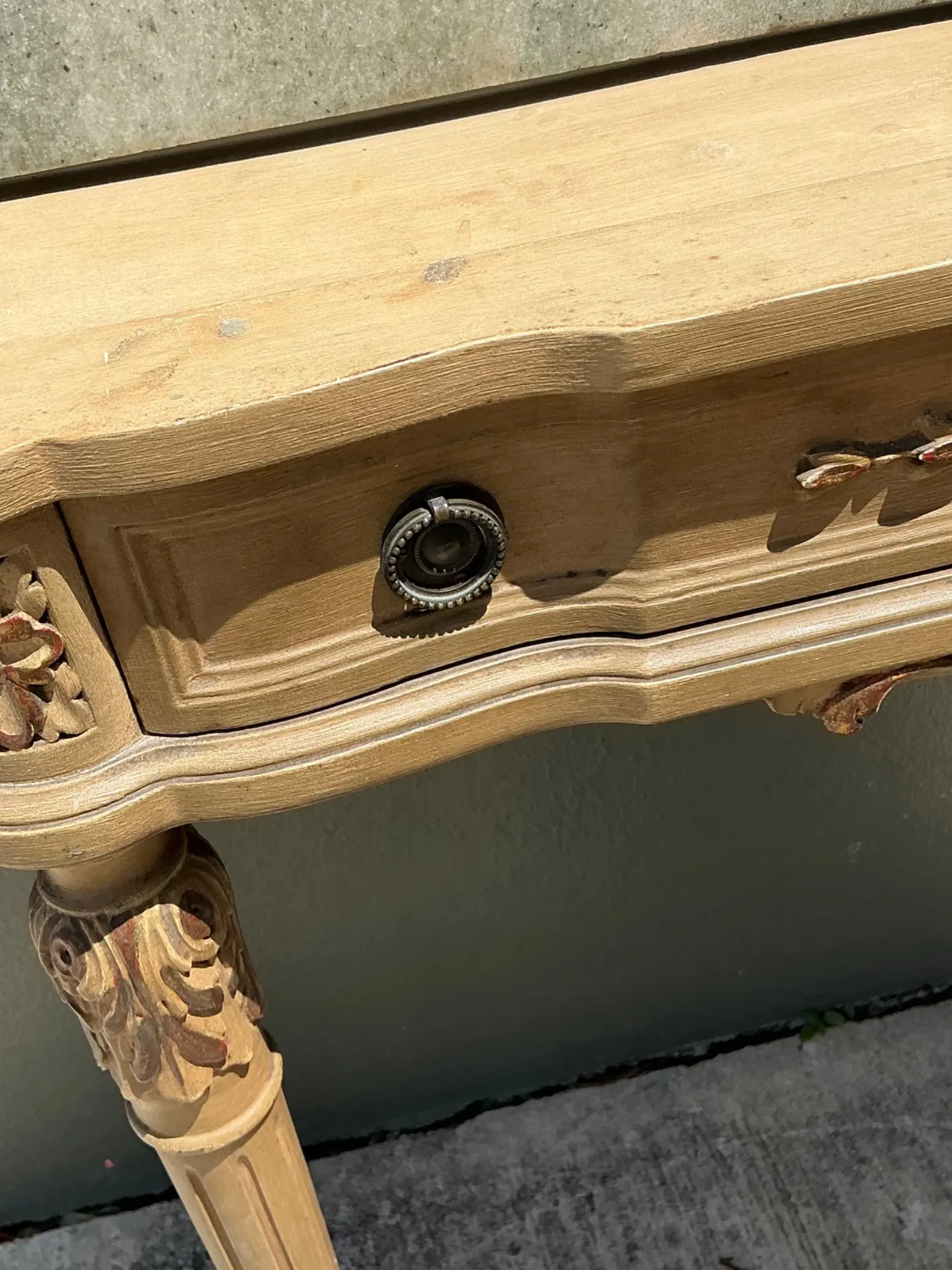 Vintage Marble Top Carved Console Wall Table — additional photo 6