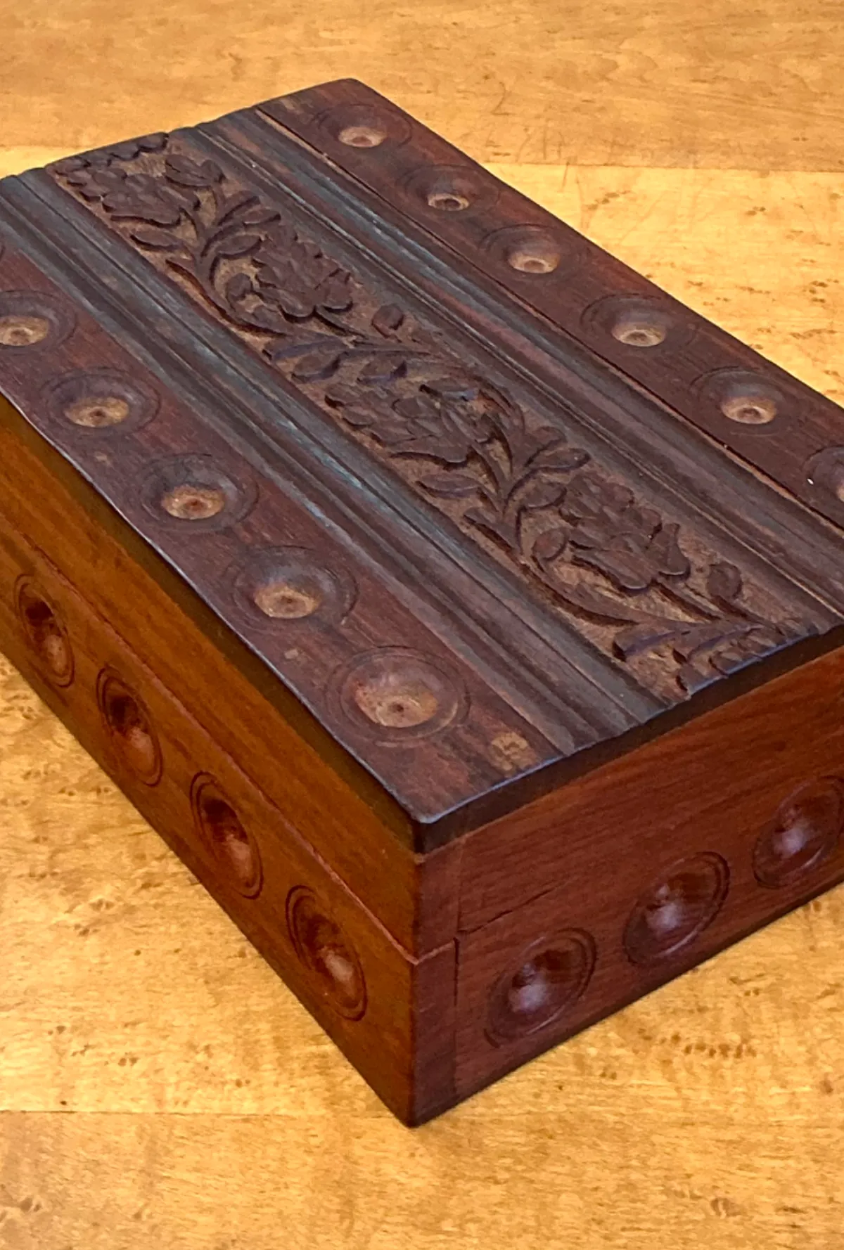 Vintage Carved Wood Trinket Box — additional photo 8