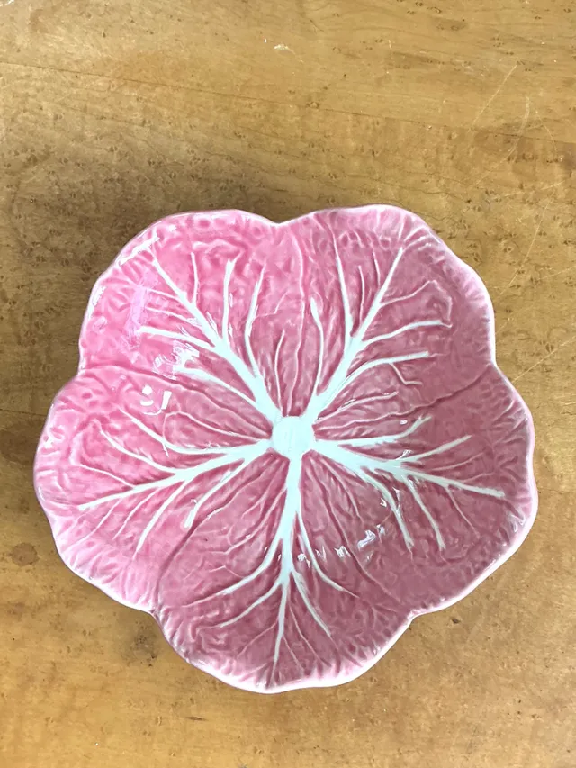 Vintage Bordallo Pinheiro Pink Cabbage Leaf Ceramic Bowls - Set of 6 — additional photo 5