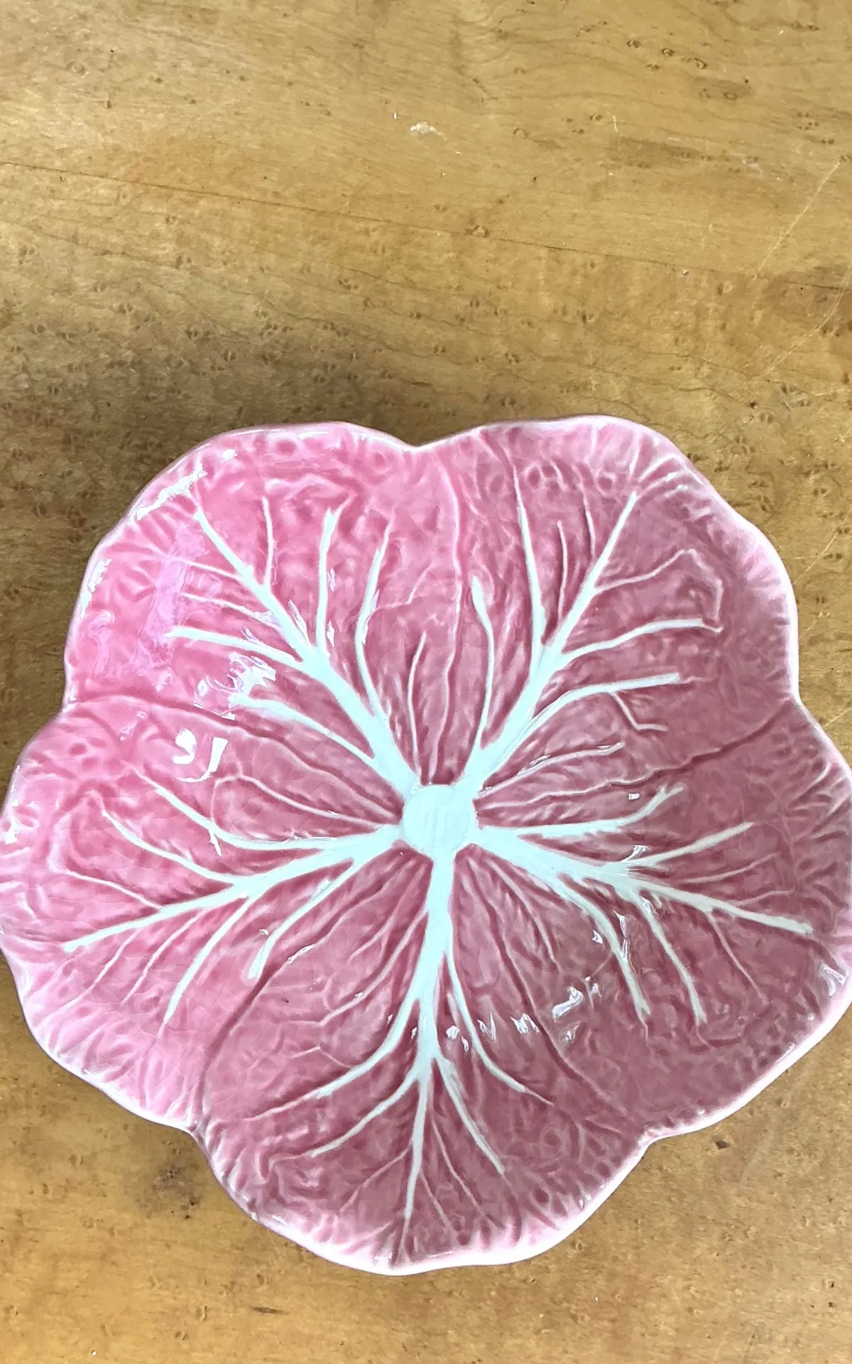 Vintage Bordallo Pinheiro Pink Cabbage Leaf Ceramic Bowls - Set of 6 — additional photo 6