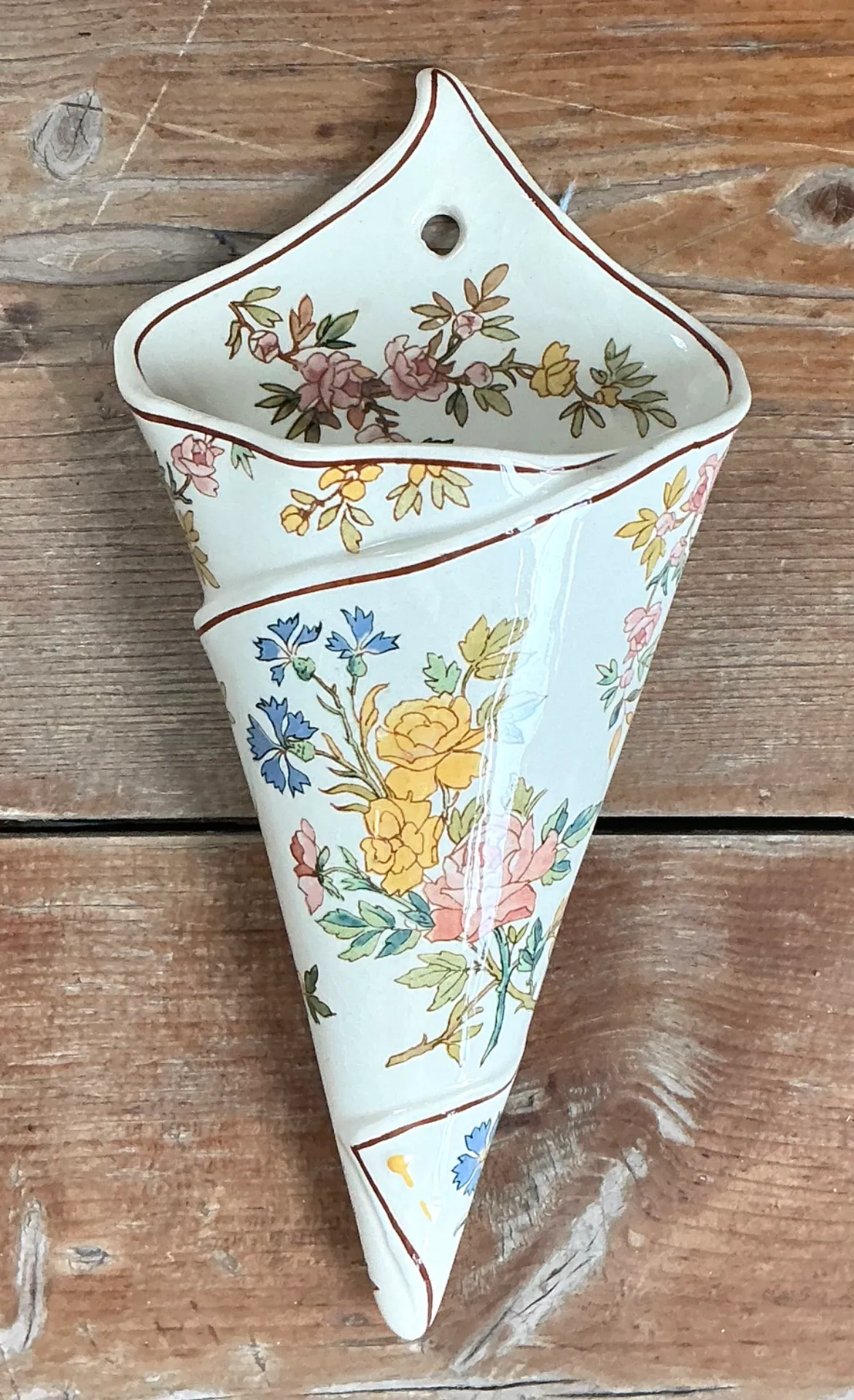 Vintage Sarreguemines Floral Wall Pocket — additional photo 2