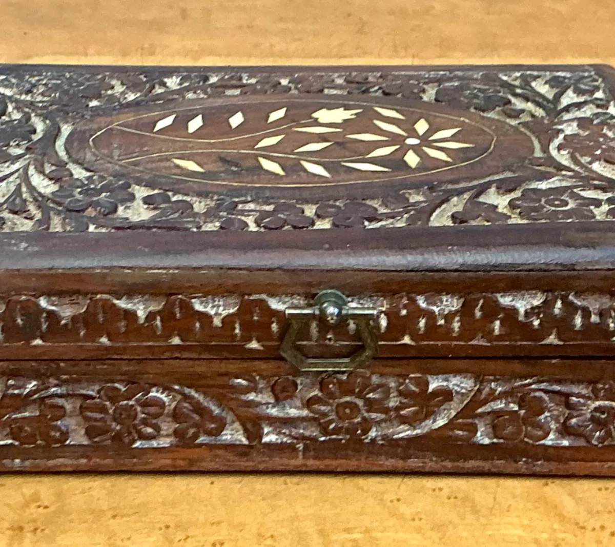 Vintage Inlaid Wood Trinket Box — additional photo 1
