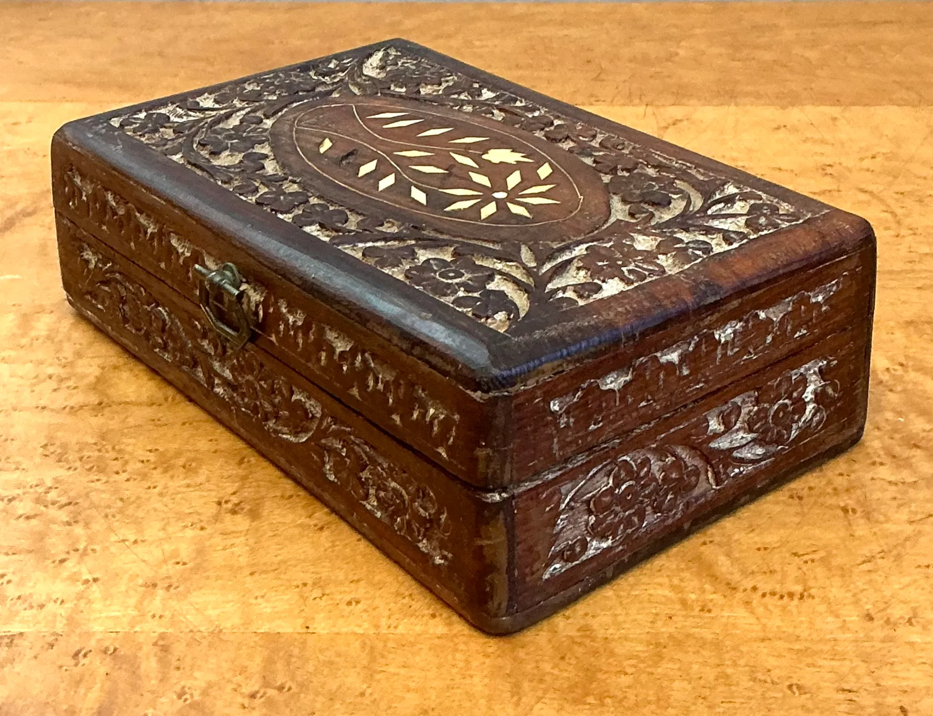 Vintage Inlaid Wood Trinket Box — additional photo 2