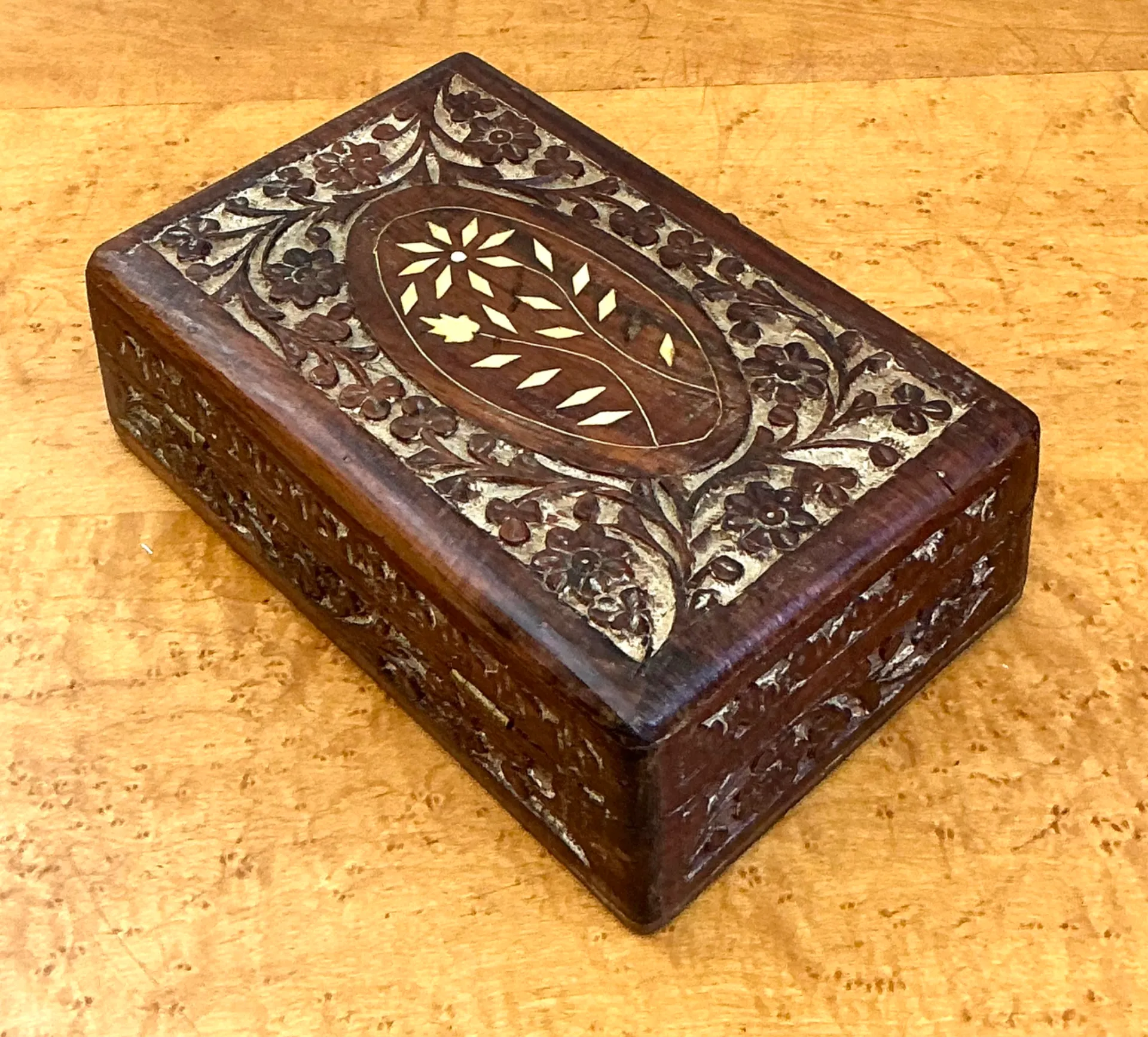 Vintage Inlaid Wood Trinket Box — additional photo 5
