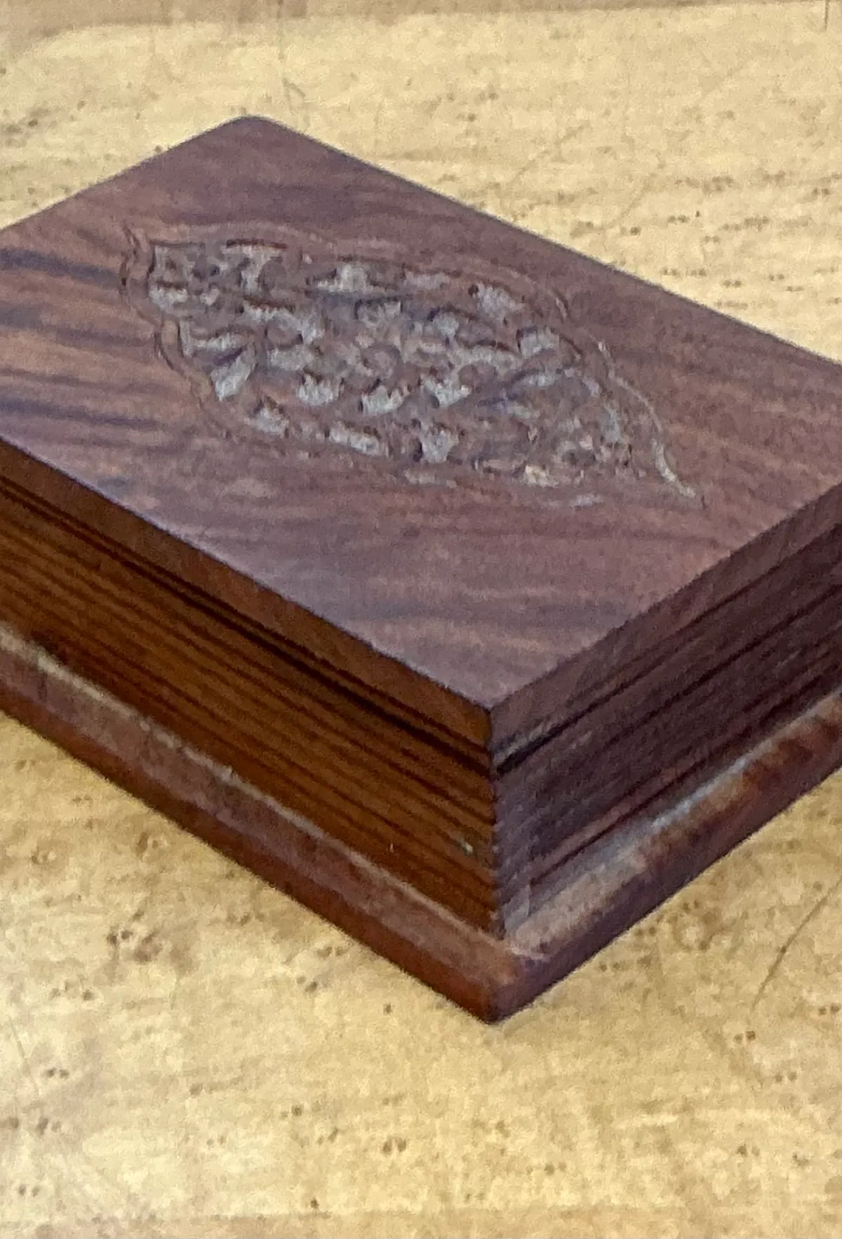 Vintage Carved Wood Trinket Box — additional photo 1