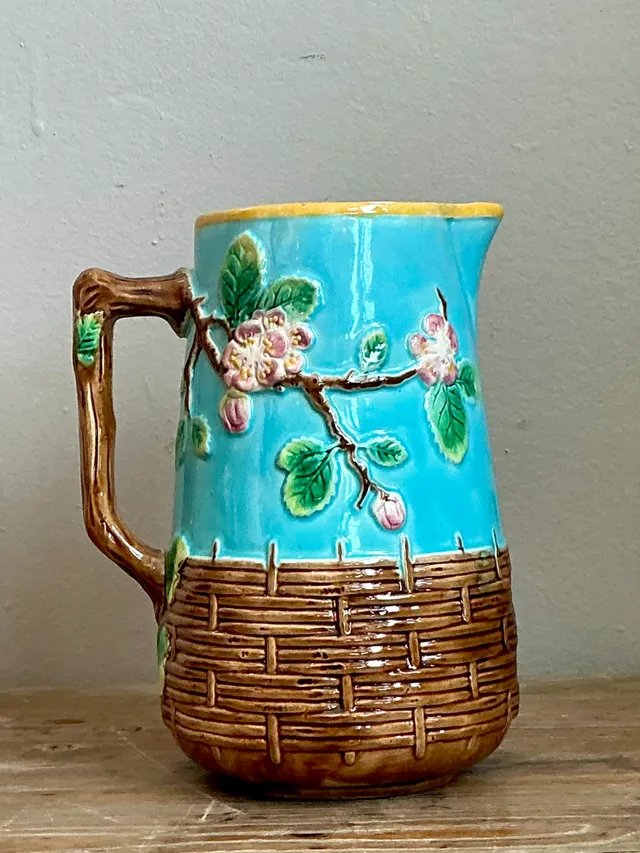 George Jones Majolica Blossom Pitcher — additional photo 1