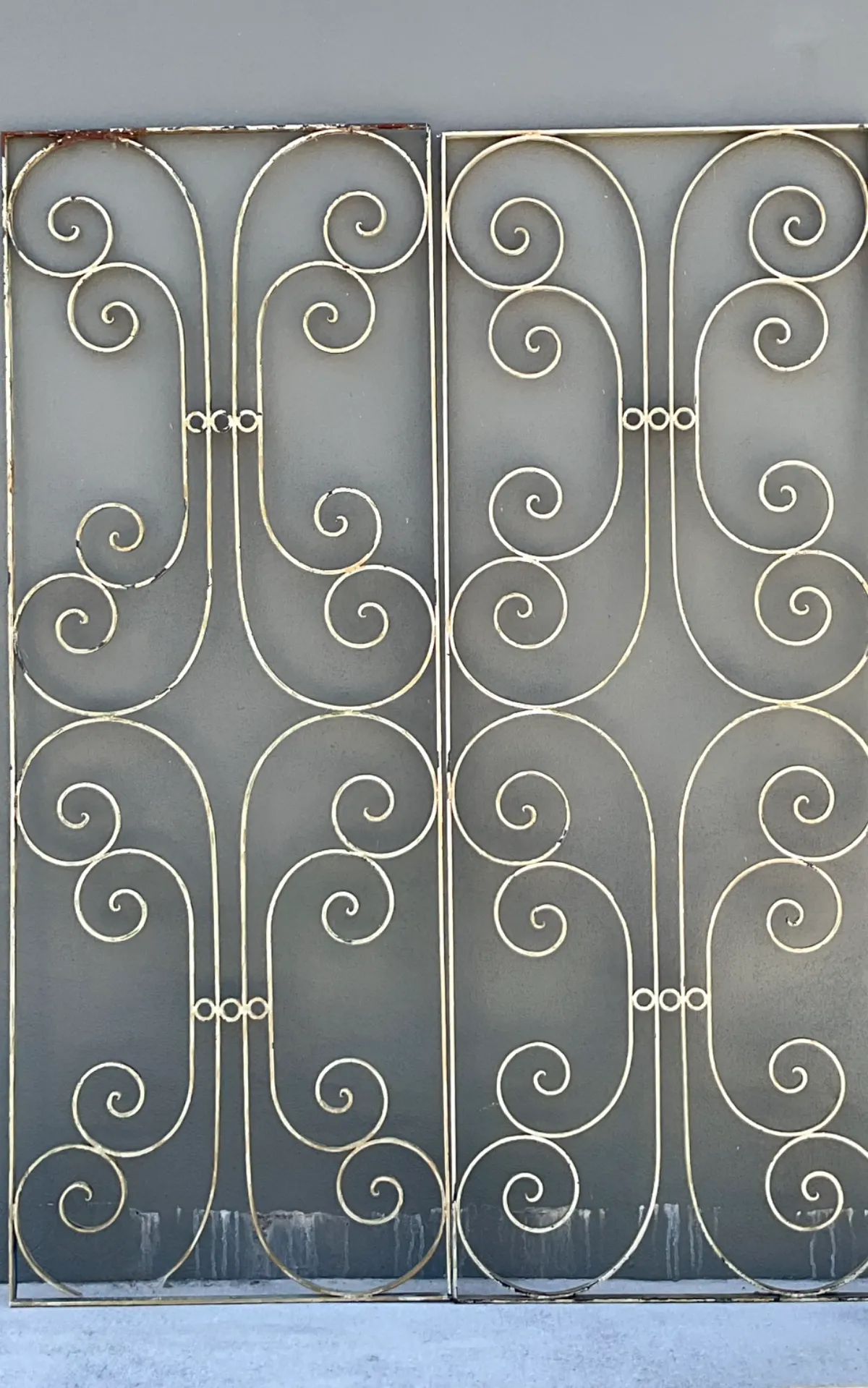 Vintage Wrought Iron Scrollwork Panels