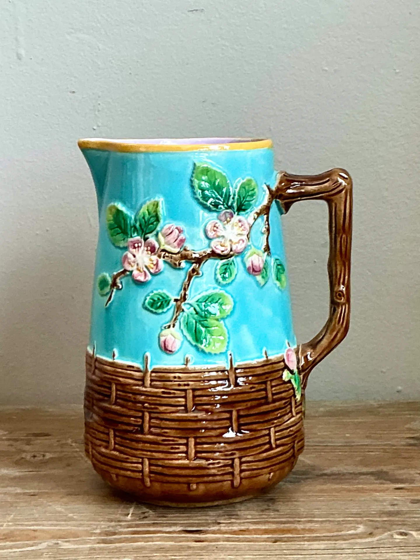 George Jones Majolica Blossom Pitcher — additional photo 7